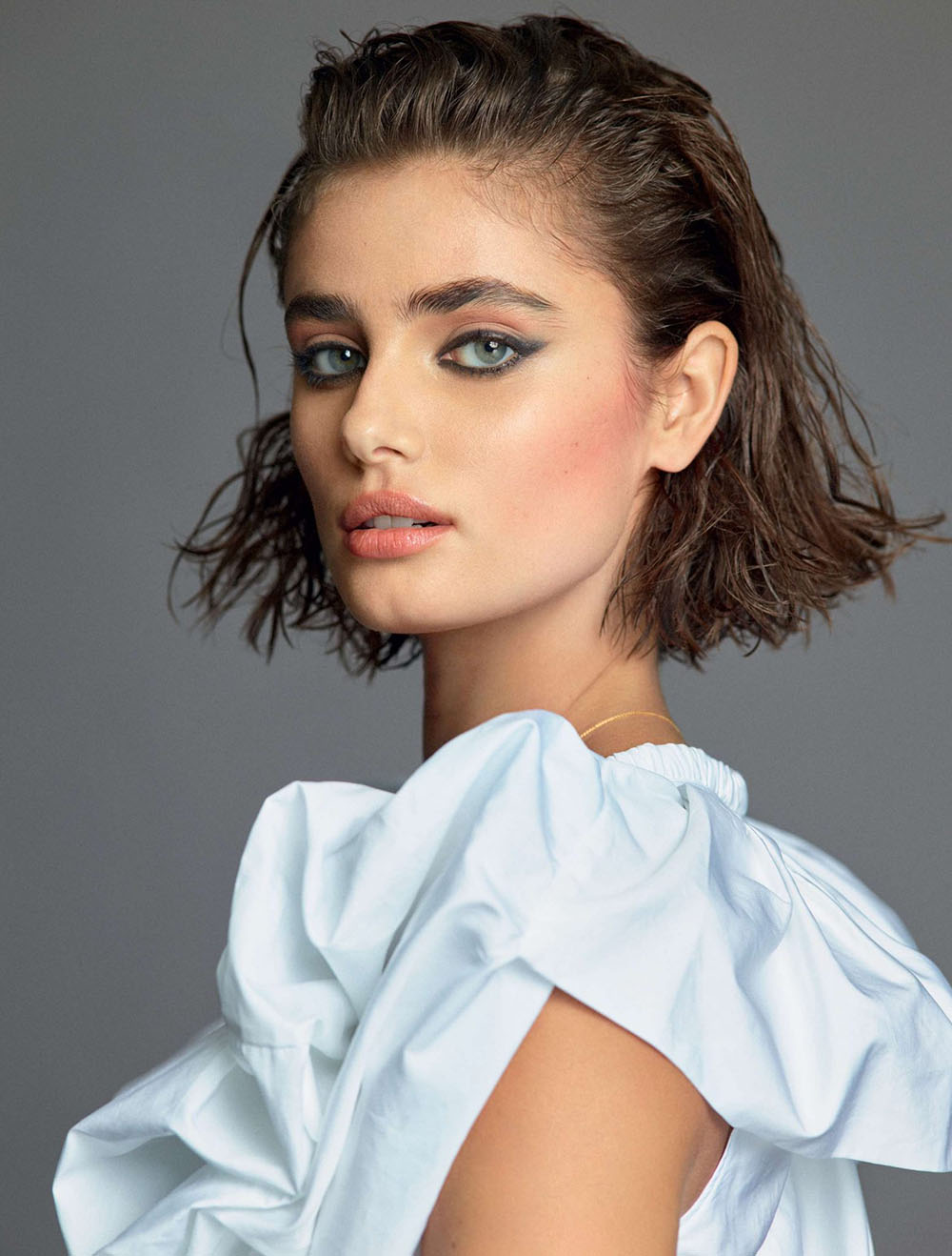 Taylor Hill covers Vogue Greece January/February 2021 by Nico Bustos