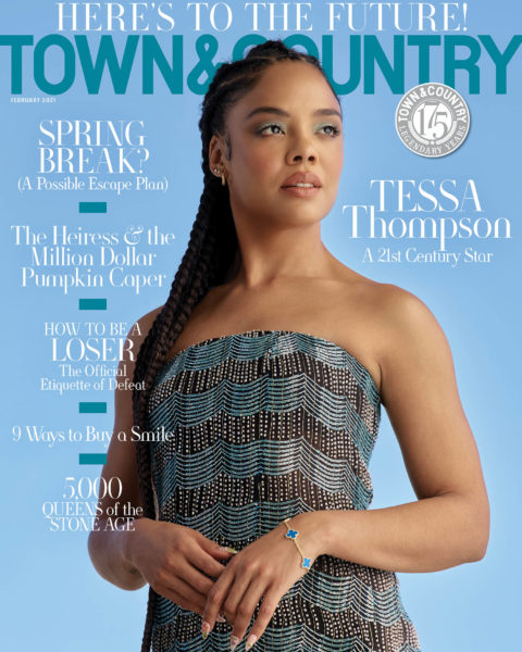 Tessa Thompson covers Town & Country February 2021 by Erik Carter