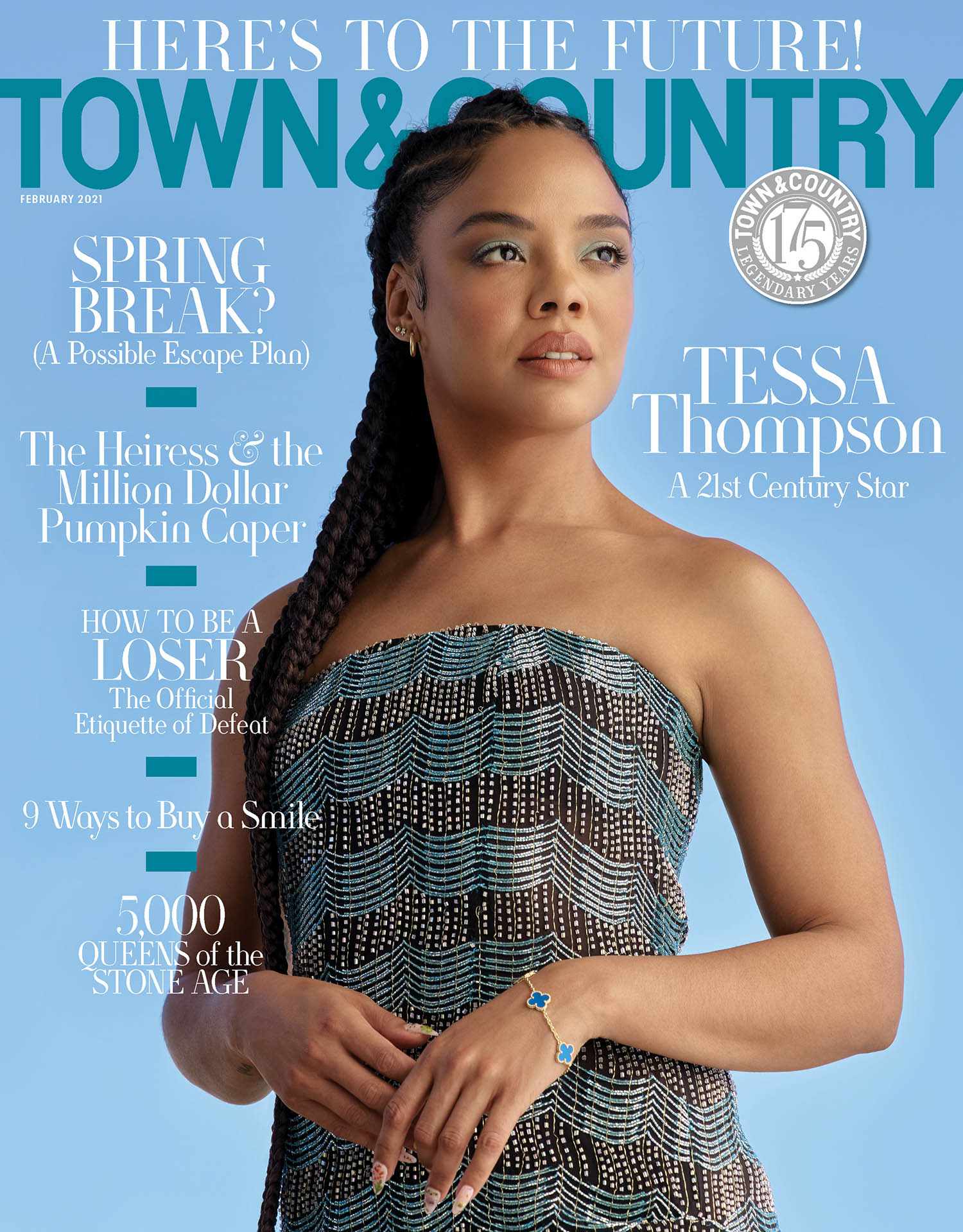 Tessa Thompson covers Town & Country February 2021 by Erik Carter