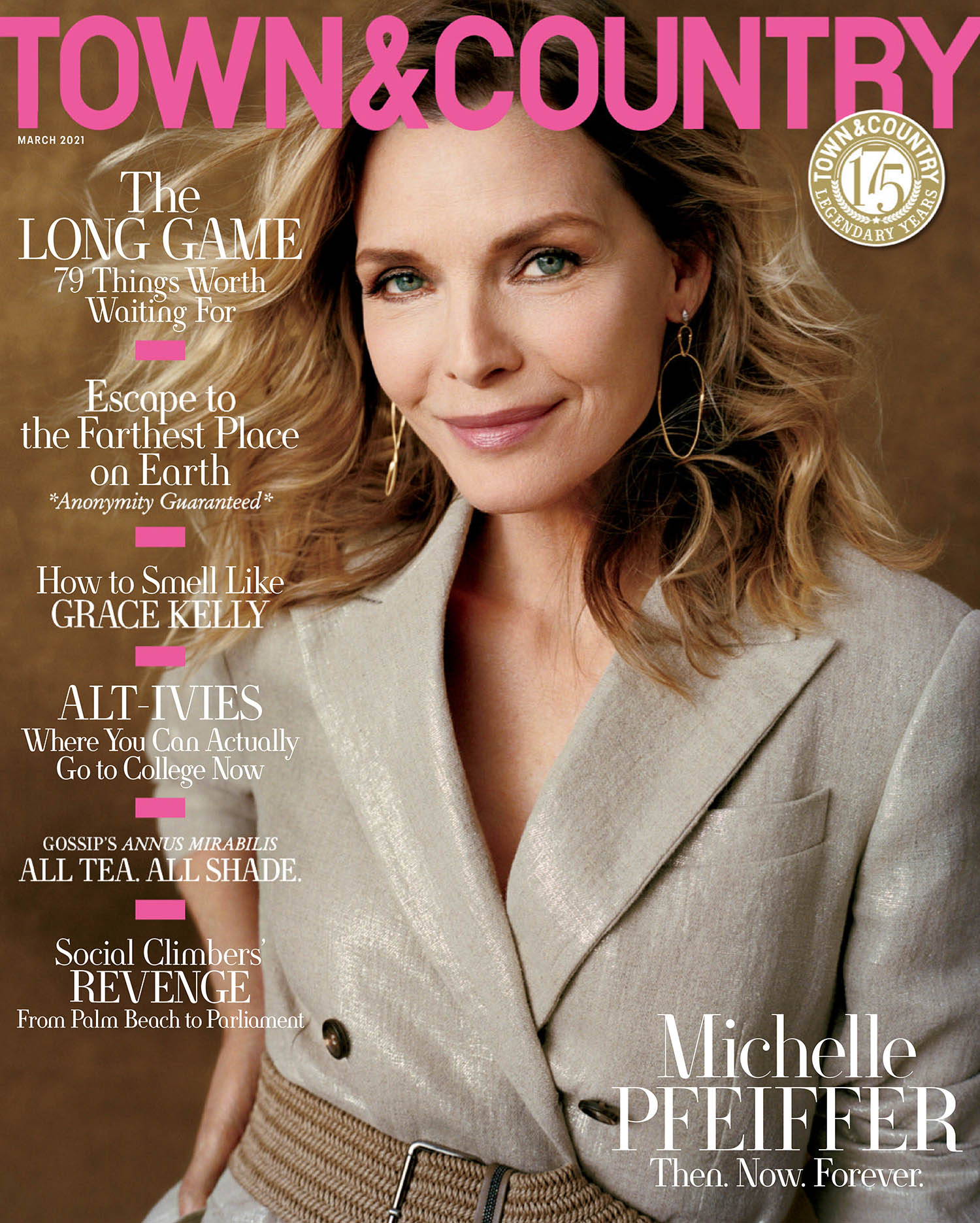Michelle Pfeiffer covers Town & Country March 2021 by Shaniqwa Jarvis
