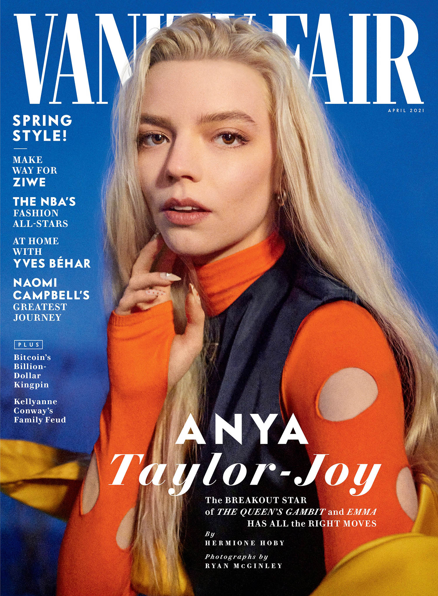 Anya Taylor-Joy covers Vanity Fair April 2021 by Ryan McGinley