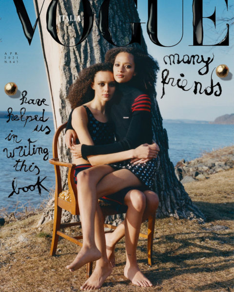 Binx Walton and Selena Forrest cover Vogue Italia April 2021 by Miranda Barnes