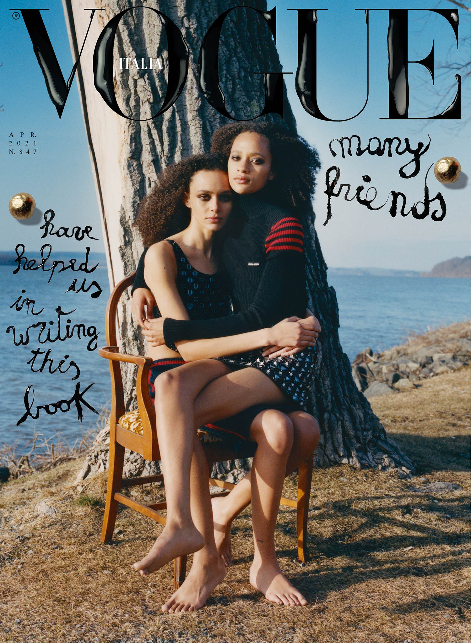 Binx Walton and Selena Forrest cover Vogue Italia April 2021 by Miranda Barnes