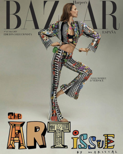 Élise Crombez covers Harper’s Bazaar Spain April 2021 by Xavi Gordo