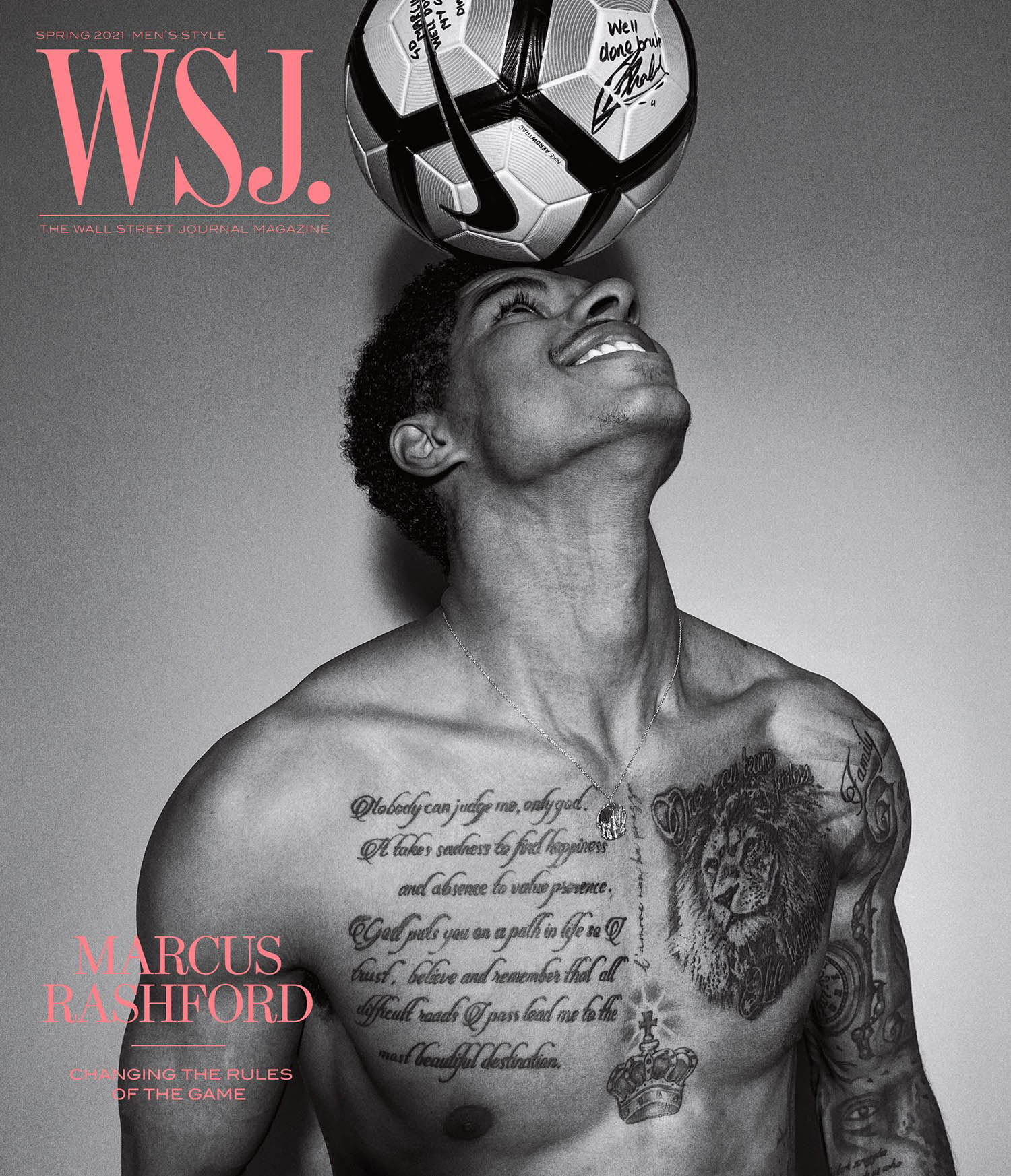 Marcus Rashford covers WSJ. Magazine Spring 2021 Men’s Style by Inez and Vinoodh