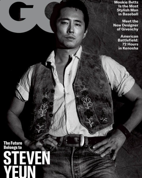 Steven Yeun covers GQ USA April 2021 by Diana Markosian