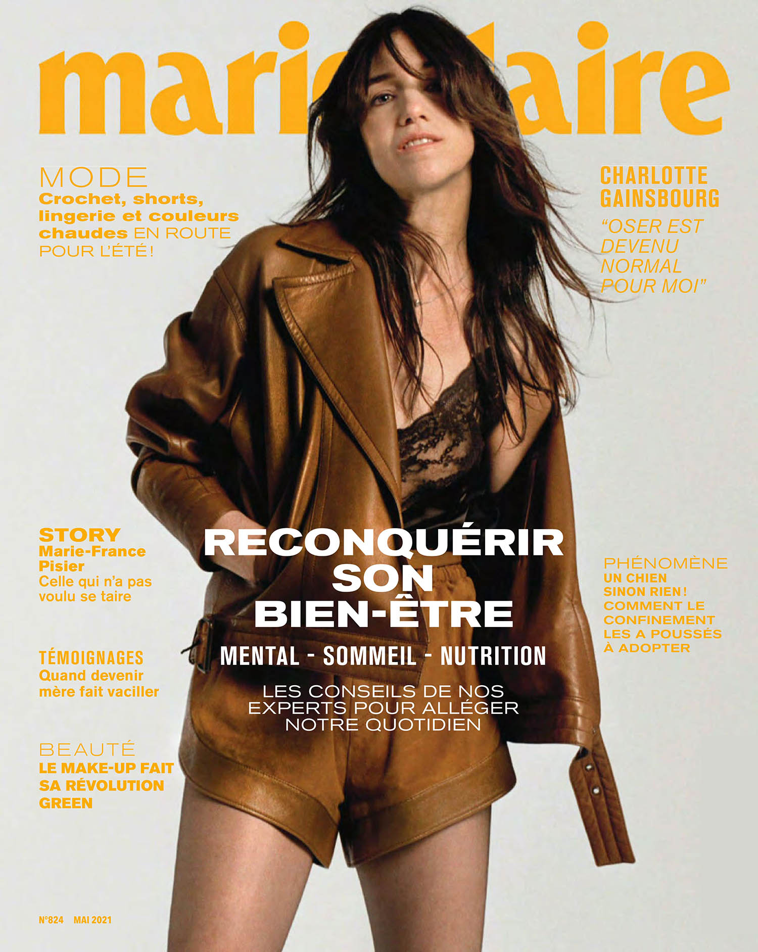 Charlotte Gainsbourg covers Marie Claire France May 2021 by Luna Conte