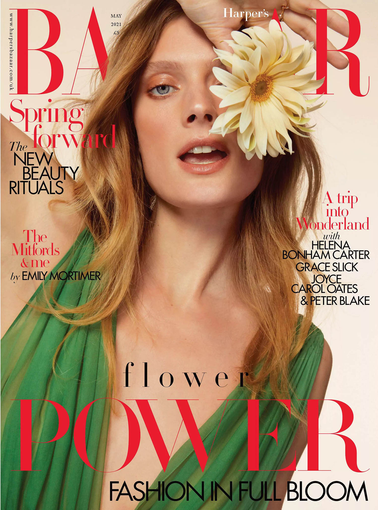 Constance Jablonski covers Harper’s Bazaar UK May 2021 by Betina du Toit