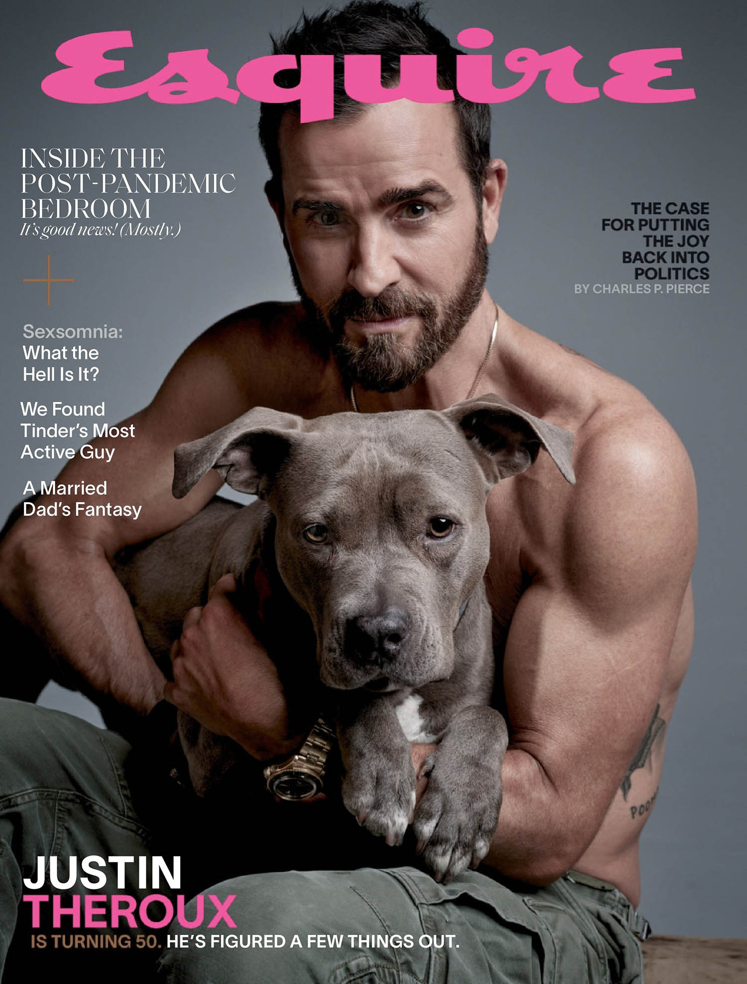 Justin Theroux covers Esquire US April May 2021 by Mark Seliger