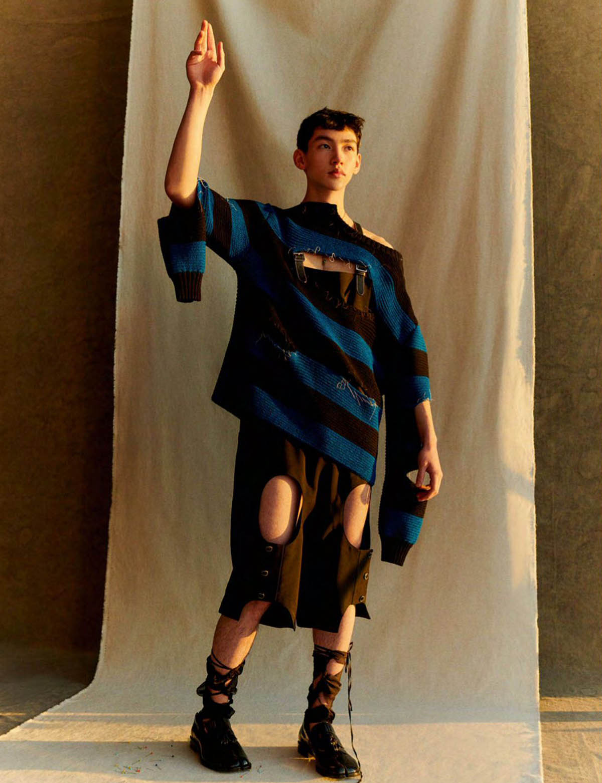 Leon Dame and Felix Cheong-Macleod by Amit Israeli for Vogue Hommes Spring Summer 2021