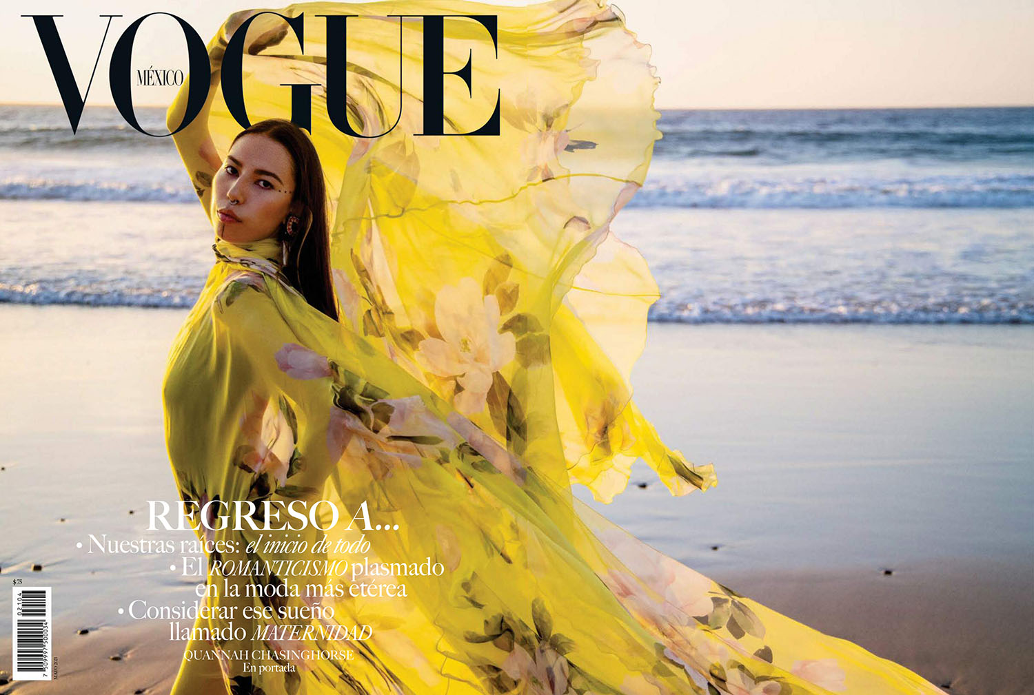 Quannah ChasingHorse covers Vogue Mexico & Latin America May 2021 by Inez and Vinoodh