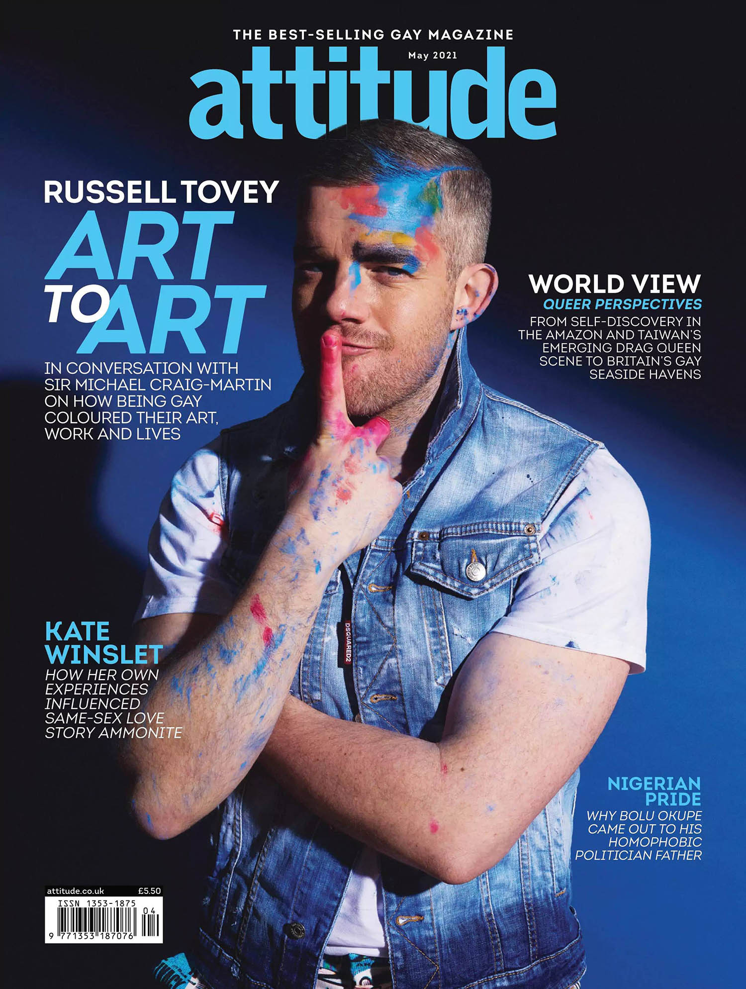 Russell Tovey covers Attitude Magazine May 2021 by Mark Cant
