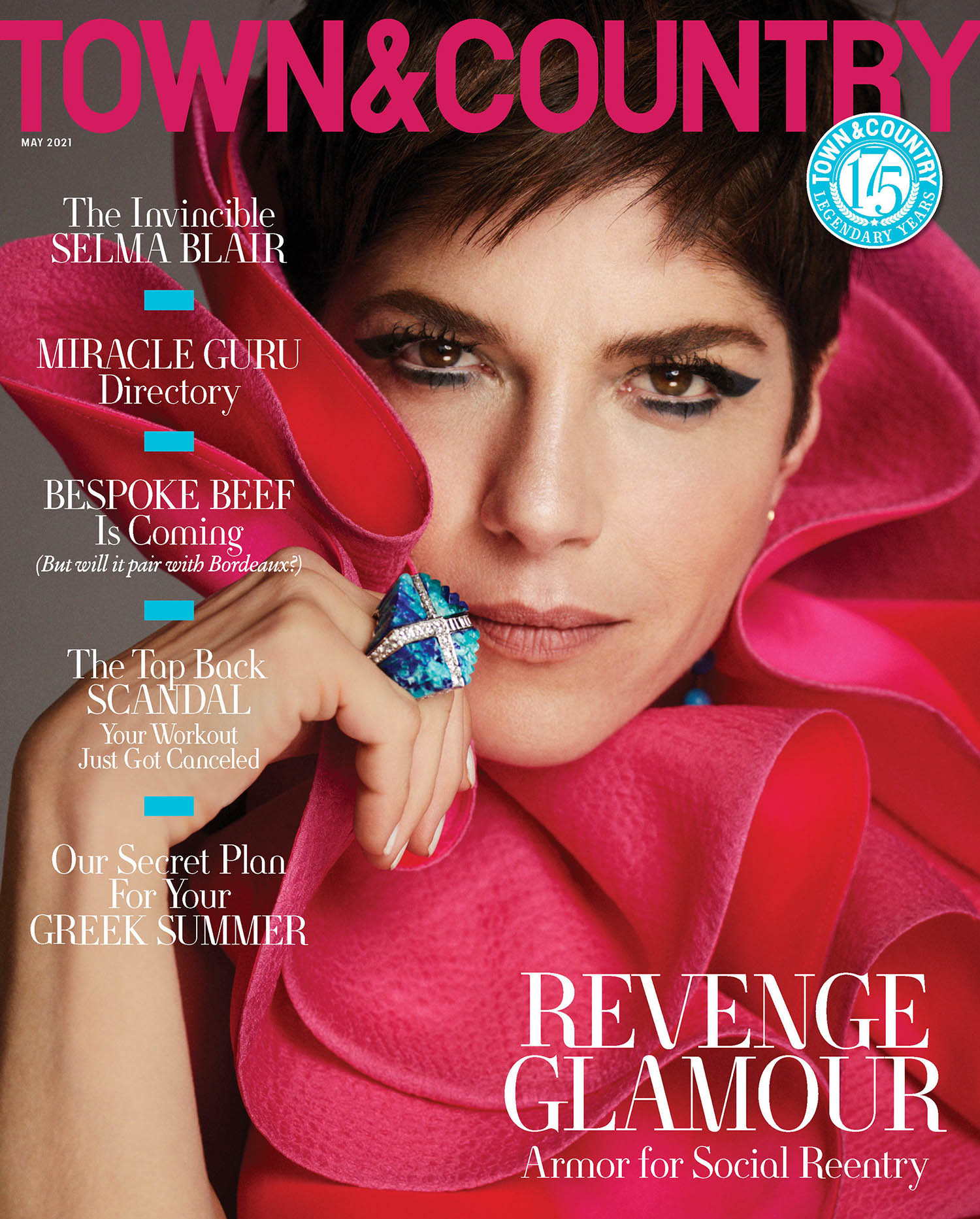 Selma Blair covers Town & Country May 2021 by Alexi Lubomirski