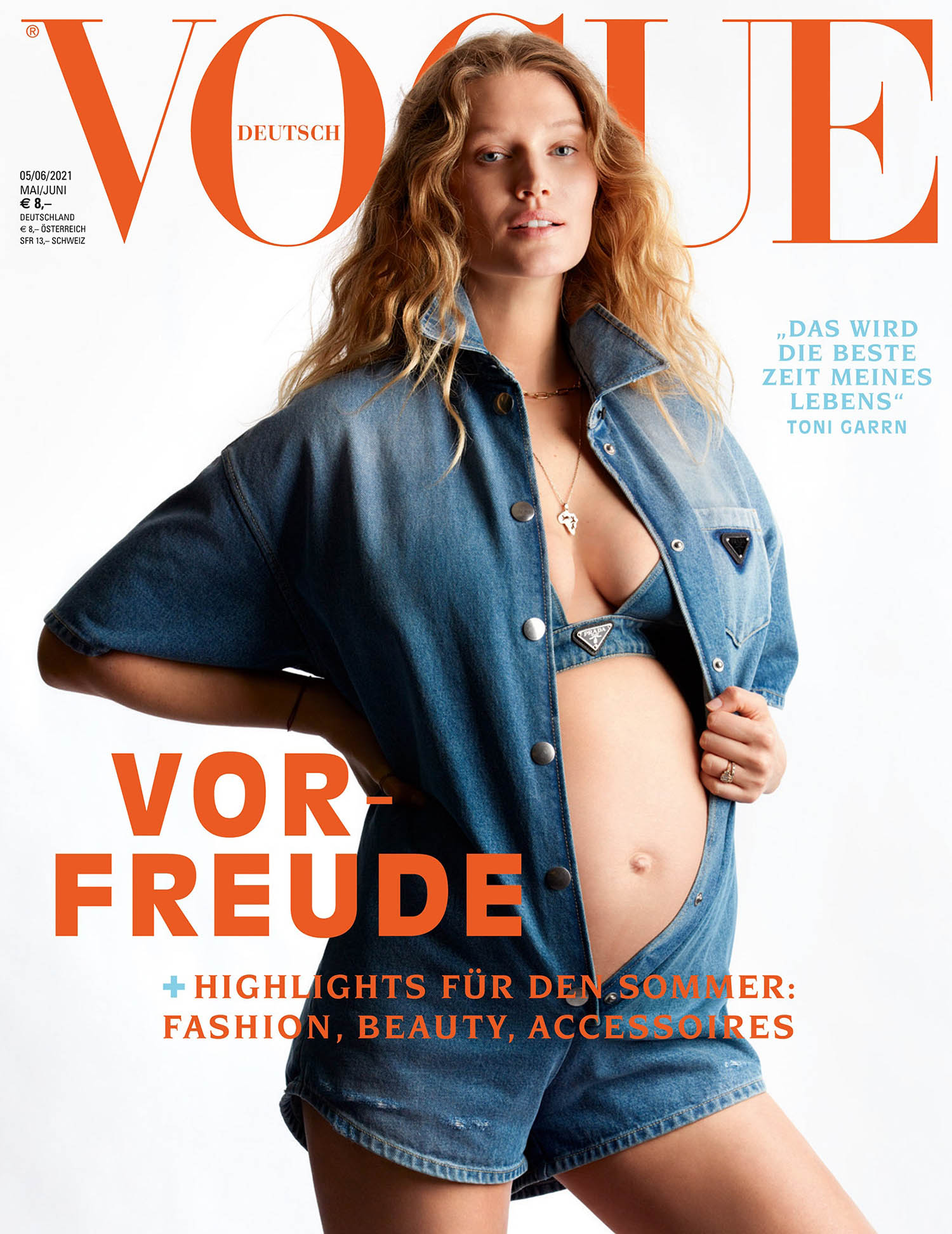 Toni Garrn covers Vogue Germany May June 2021 by Camilla Akrans