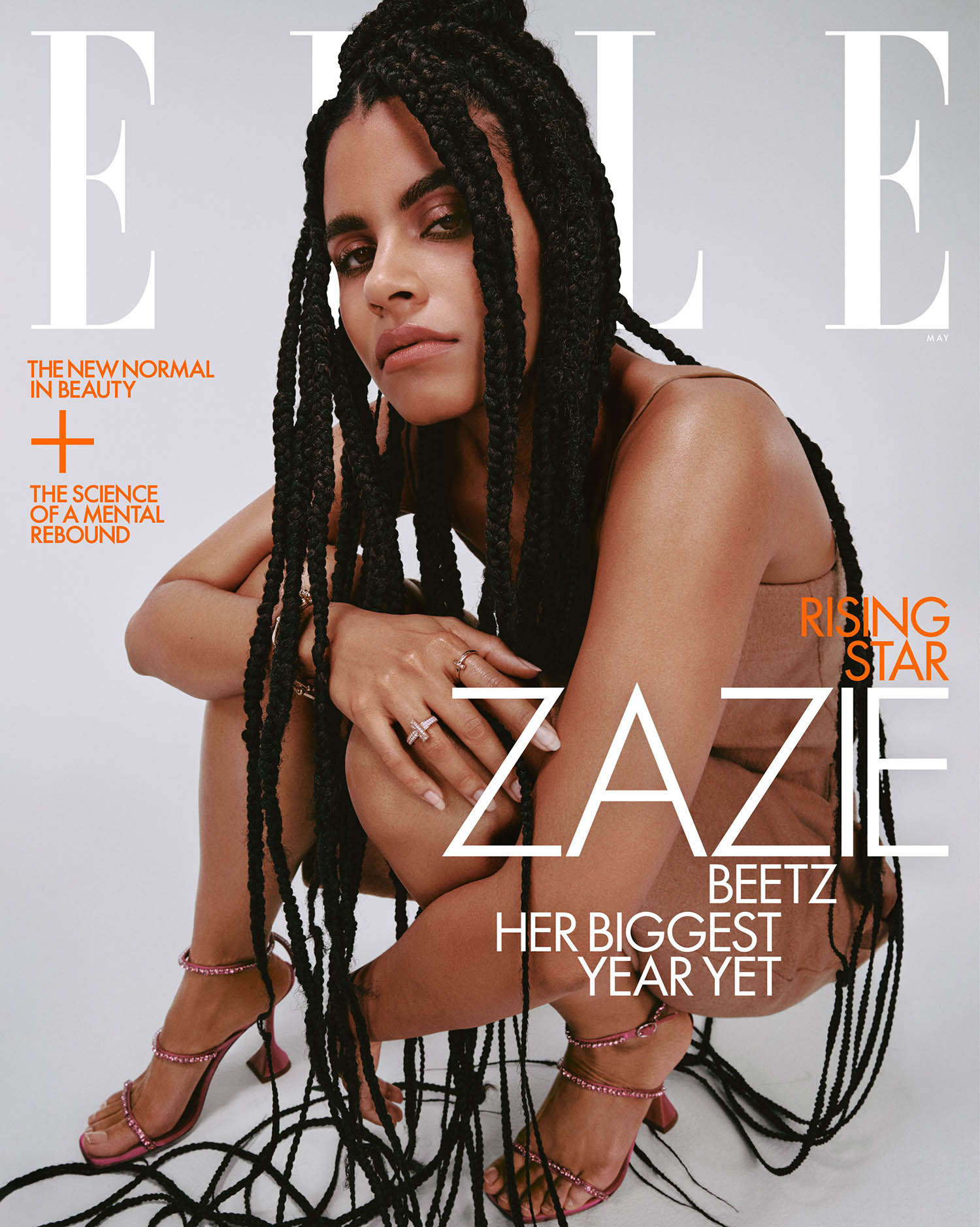 Zazie Beetz covers Elle US May 2021 by Adrienne Raquel