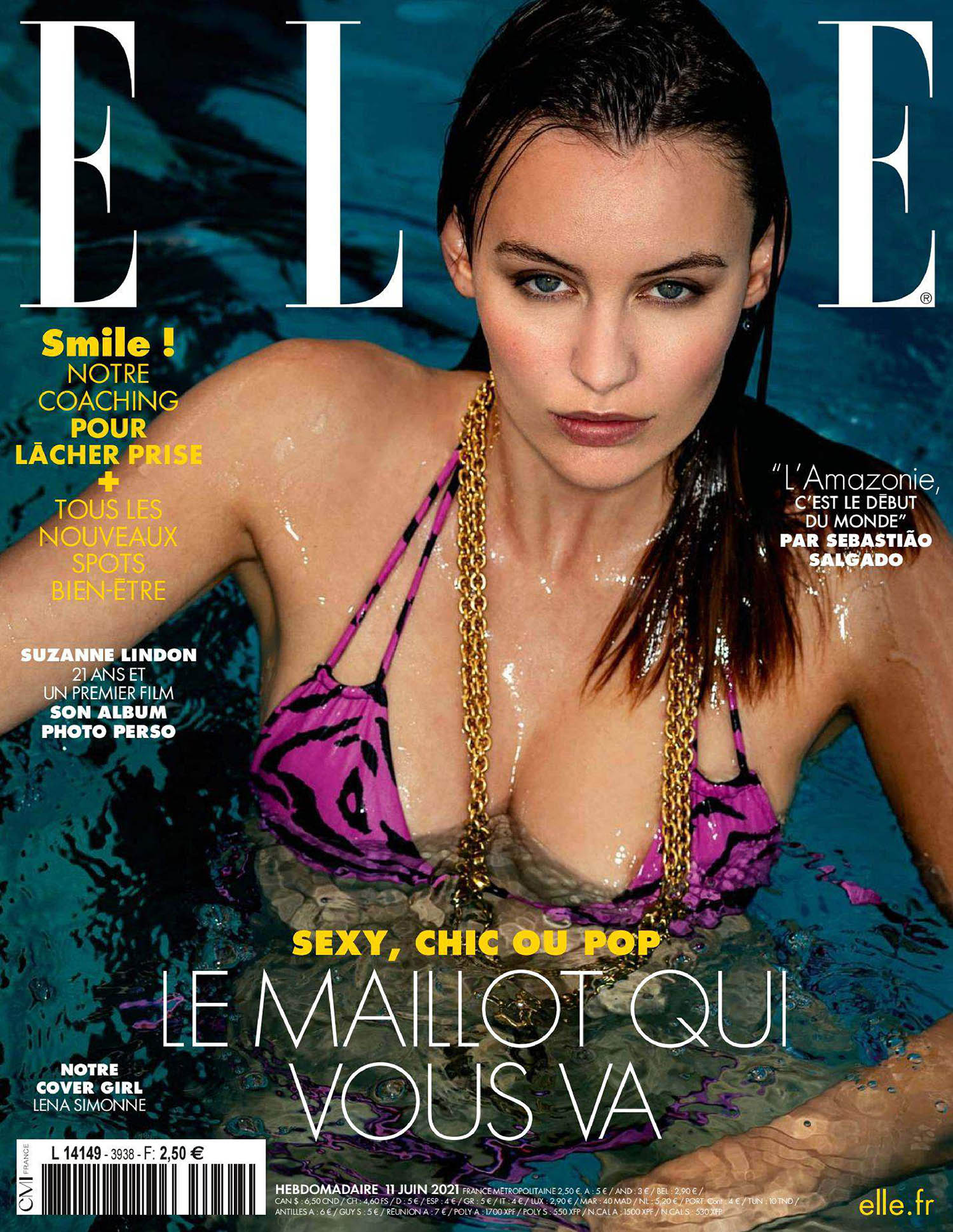 Lena Simonne covers Elle France June 11th, 2021 by Gilles Bensimon