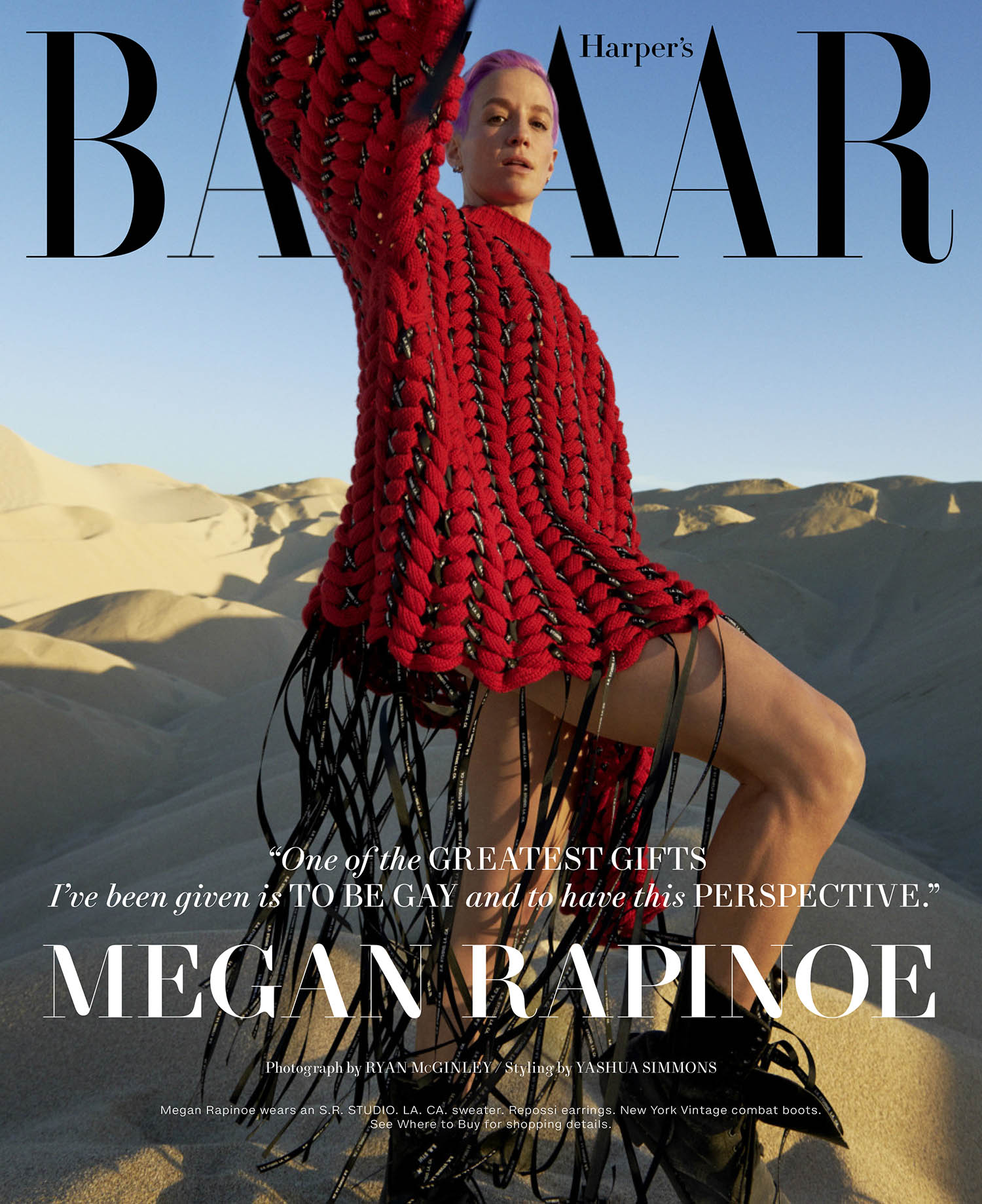 Megan Rapinoe covers Harper’s Bazaar US June July 2021 by Ryan McGinley