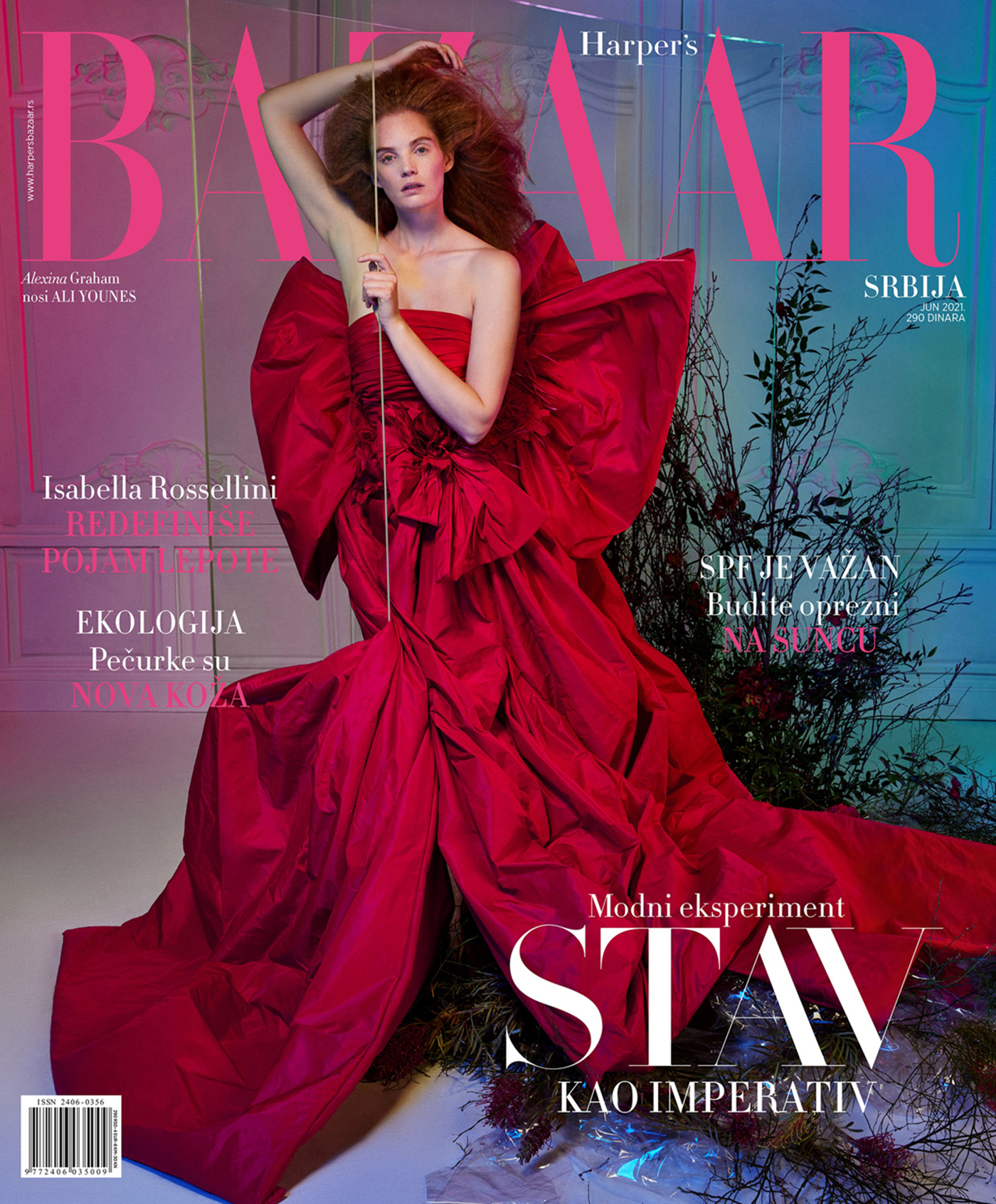 Alexina Graham covers Harper’s Bazaar Serbia June 2021 by Luis Monteiro