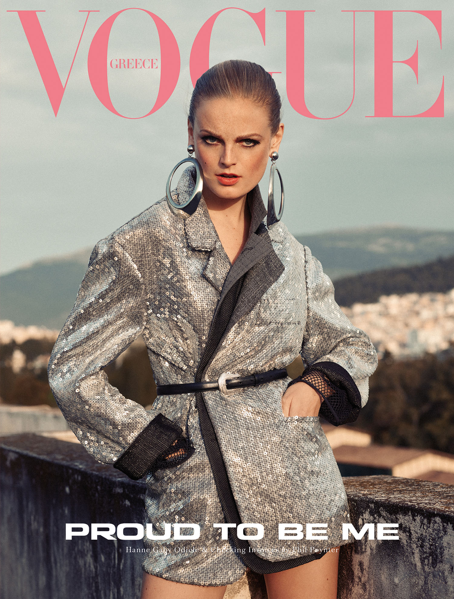 Hanne Gaby Odiele and Checking Invoices cover Vogue Greece June 2021 by Phil Poynter
