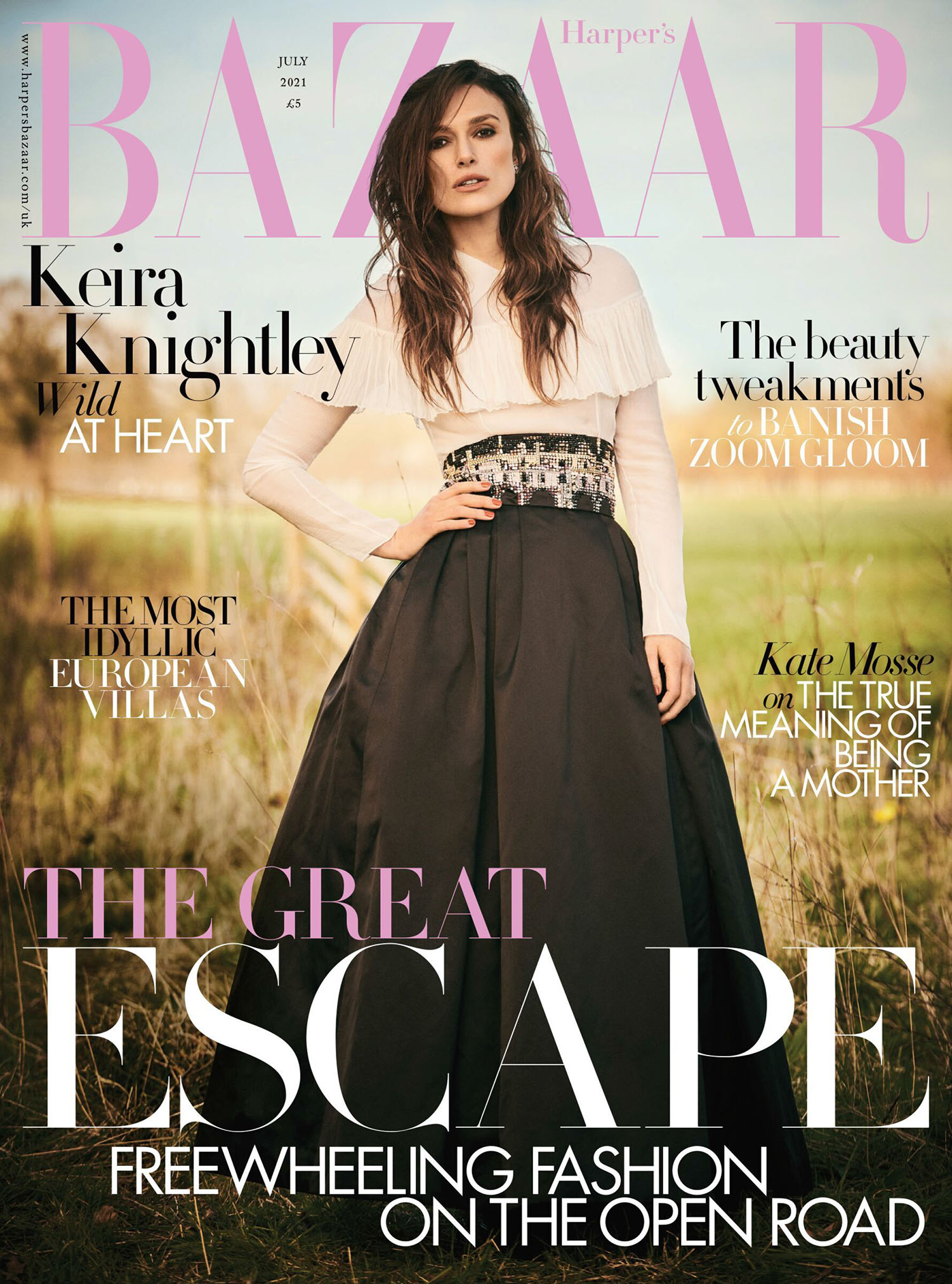 Keira Knightley covers Harper’s Bazaar UK July 2021 by Boo George