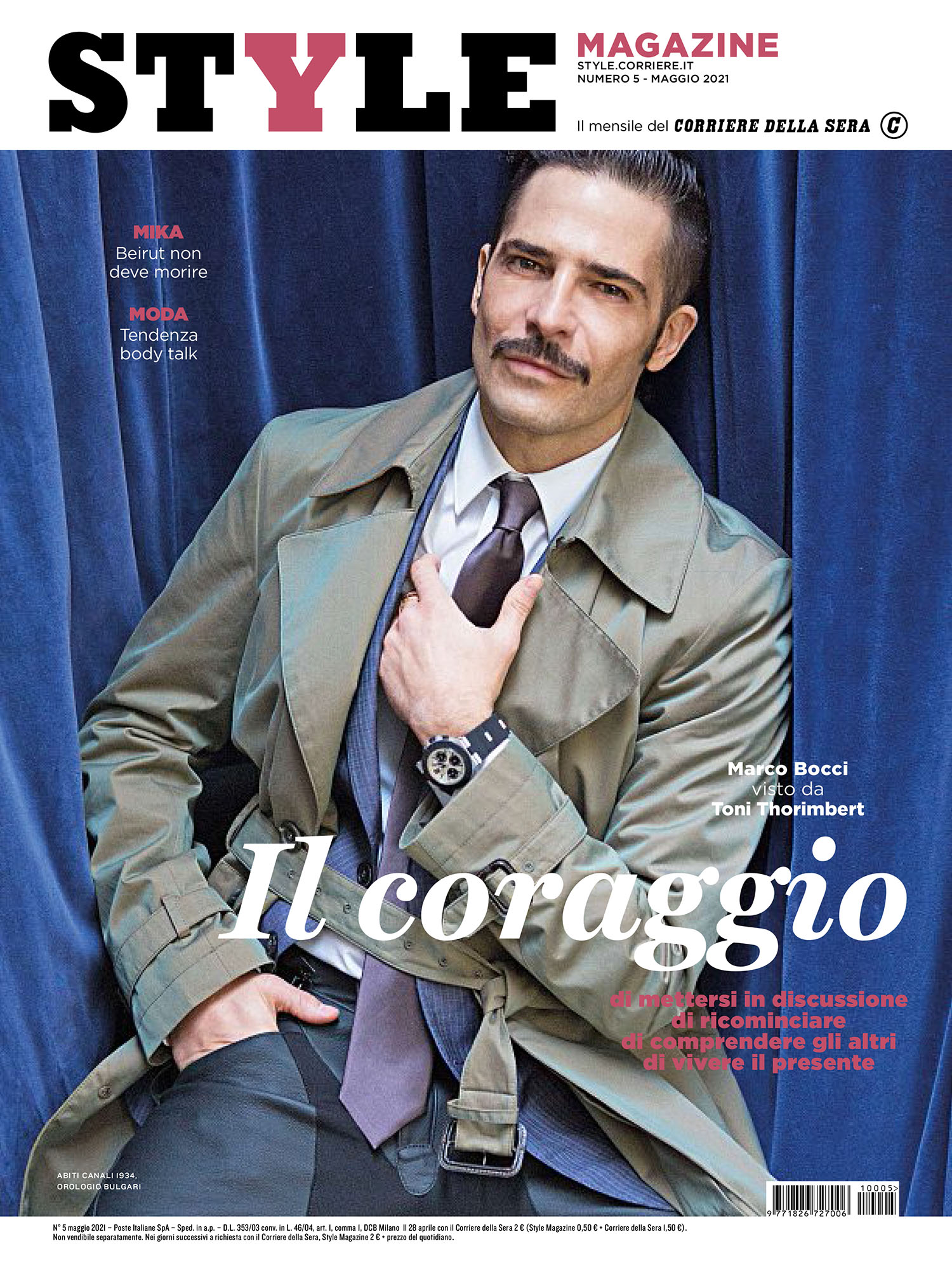 Marco Bocci covers Corriere della Sera Style May 2021 by Toni Thorimbert