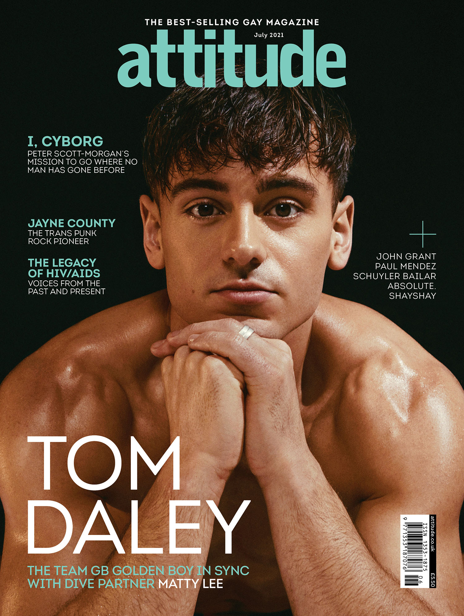 Tom Daley and Matty Lee cover Attitude Magazine July 2021 by Eddie Blagbrough