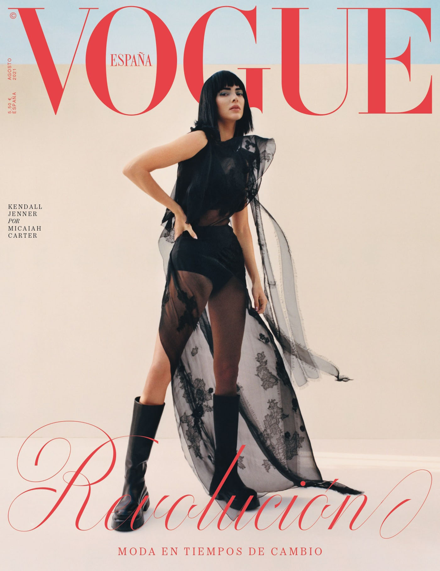 Kendall Jenner covers Vogue Spain August 2021 by Micaiah Carter