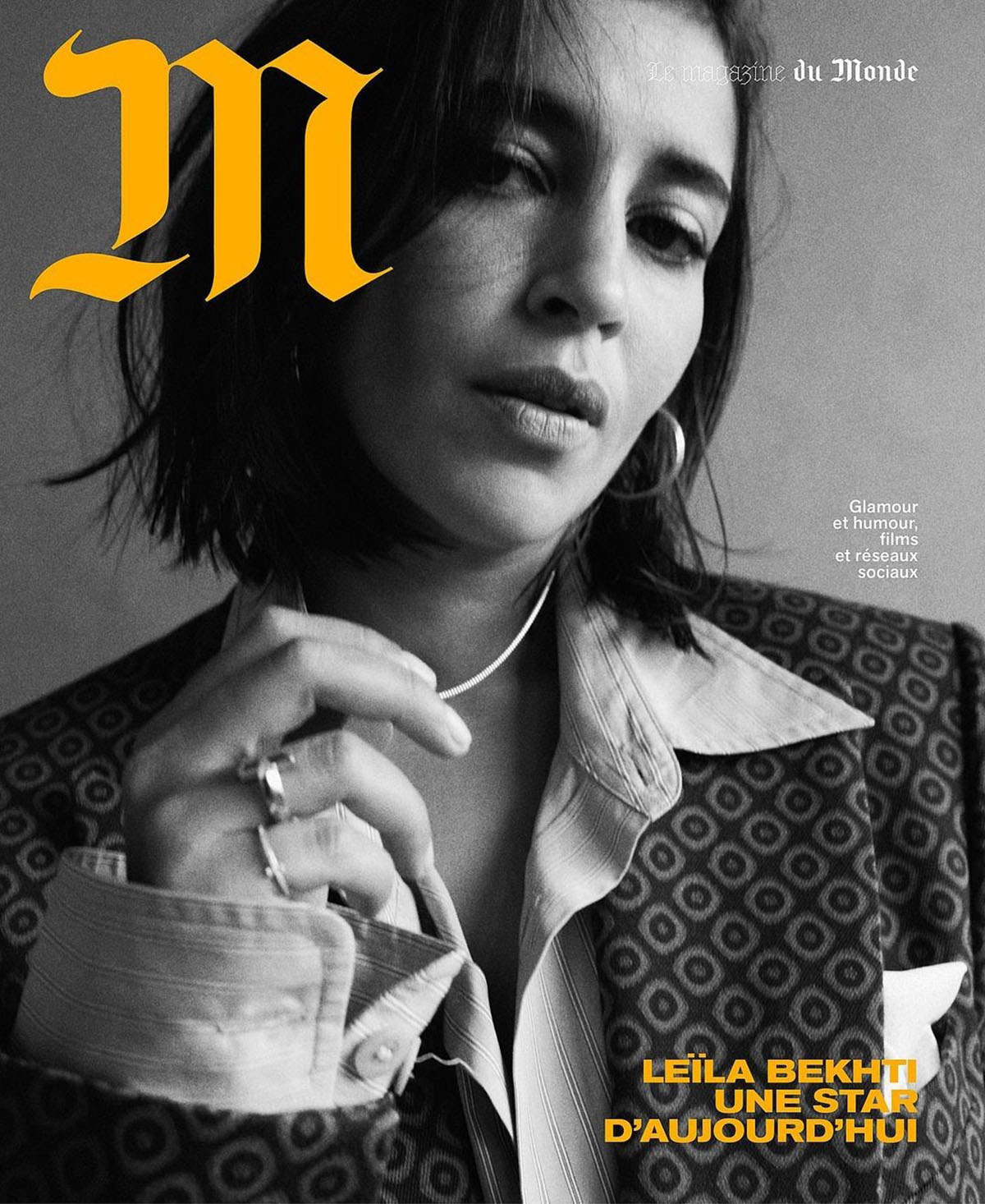 Leïla Bekhti covers M Le magazine du Monde August 28th, 2021 by Matteo Montanari