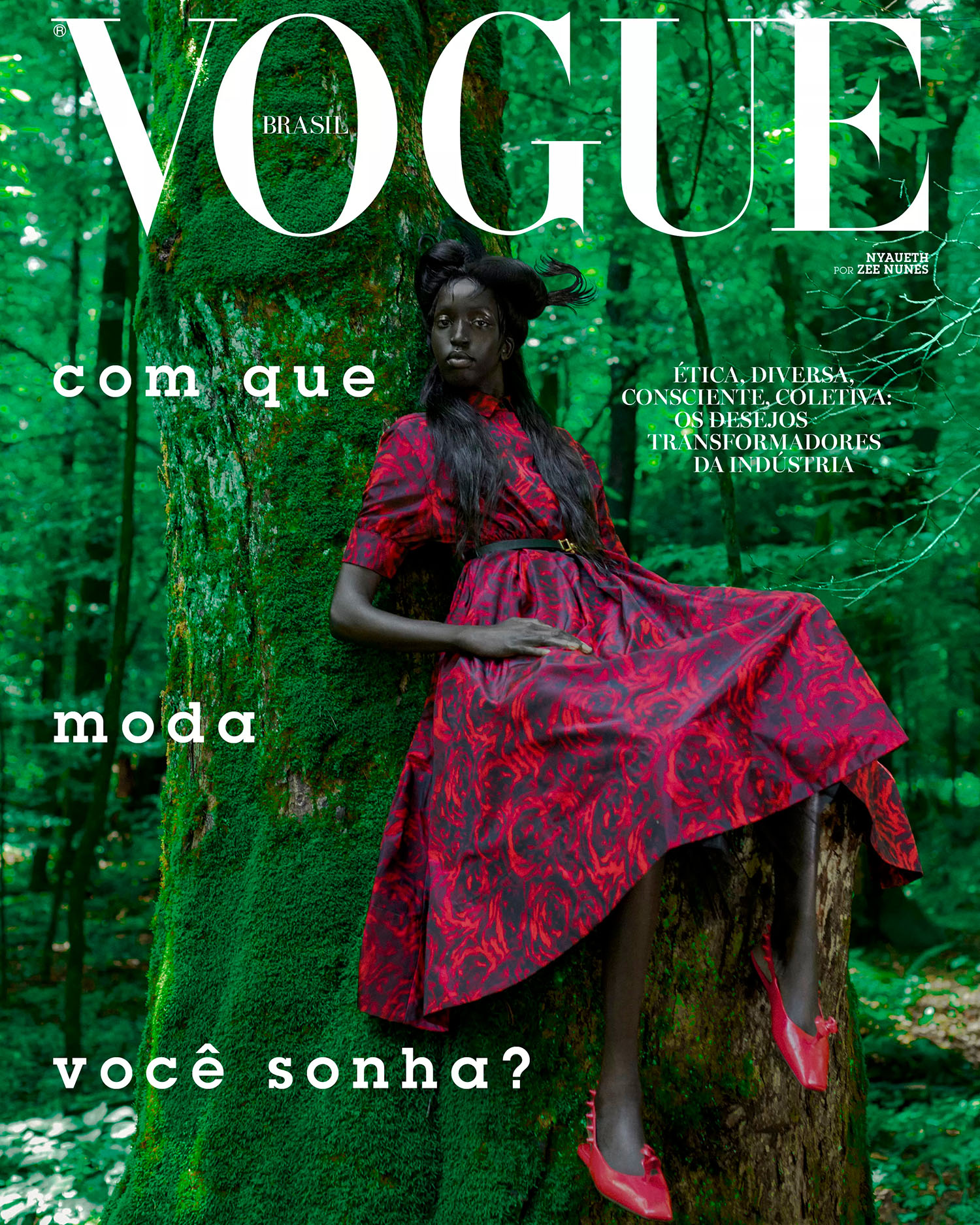 Nyaueth Riam covers Vogue Brazil August 2021 by Zee Nunes