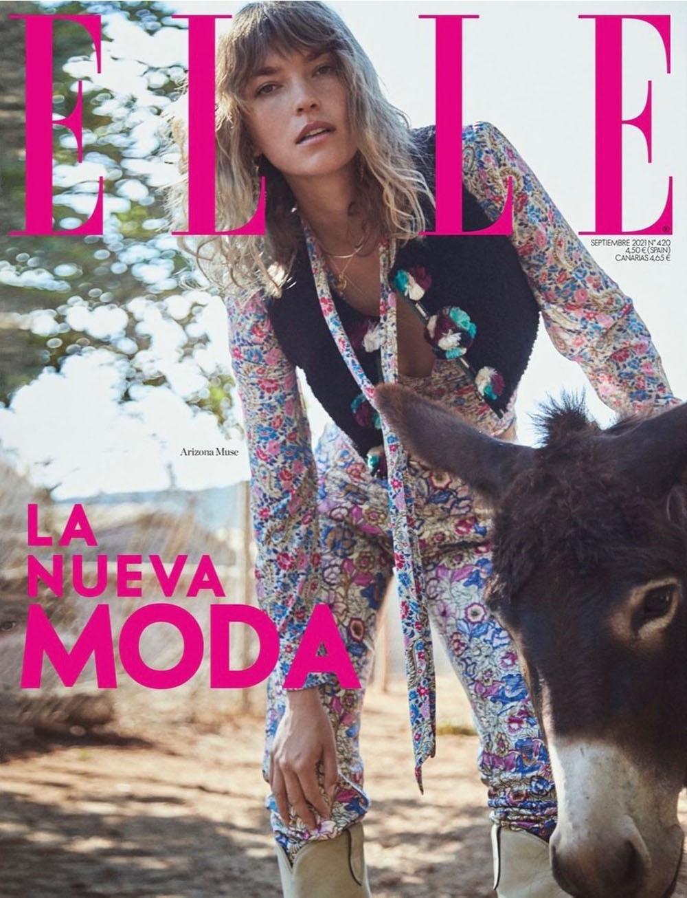 Arizona Muse covers Elle Spain September 2021 by Mario Sierra