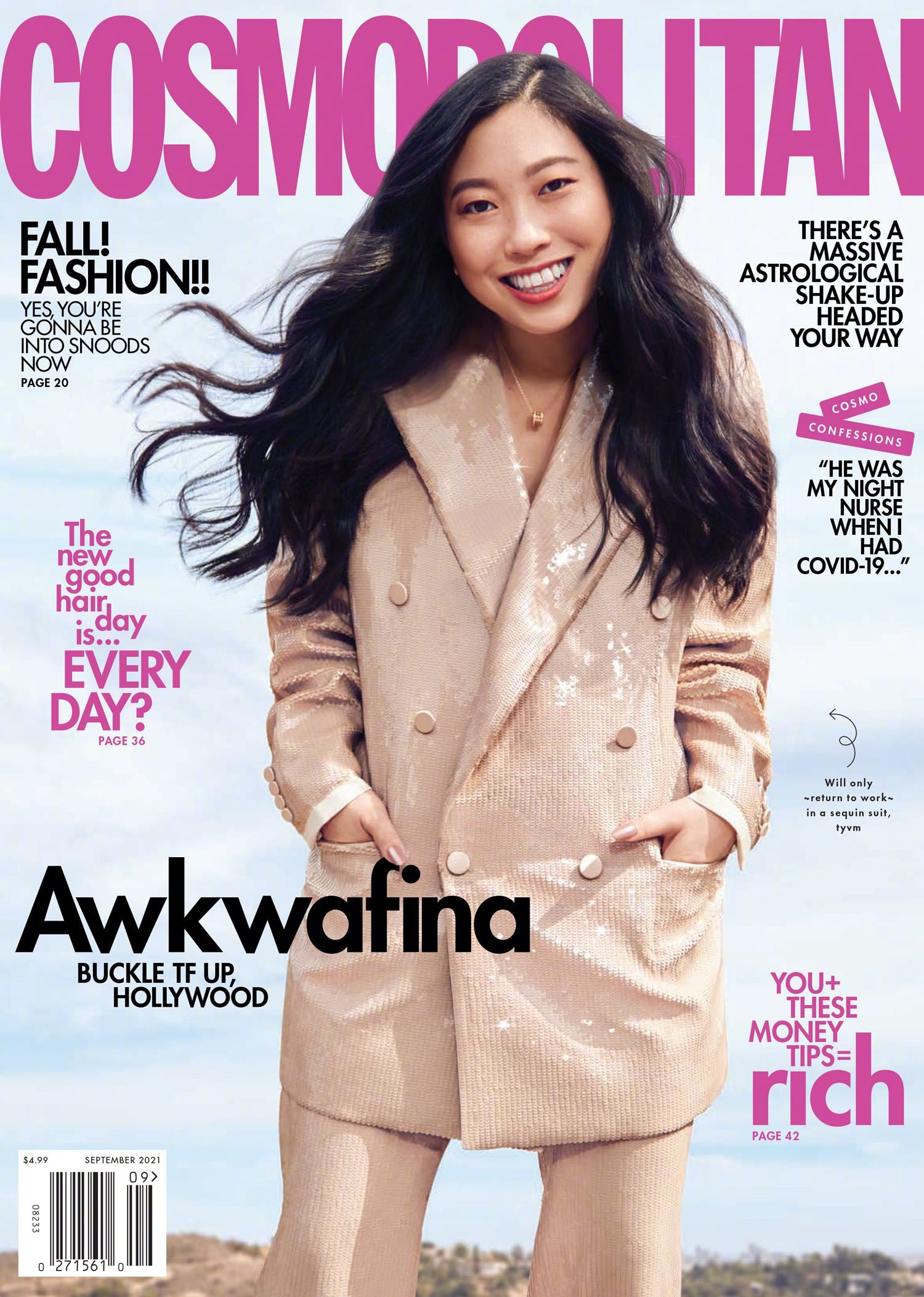 Awkwafina covers Cosmopolitan US September 2021 by Mei Tao