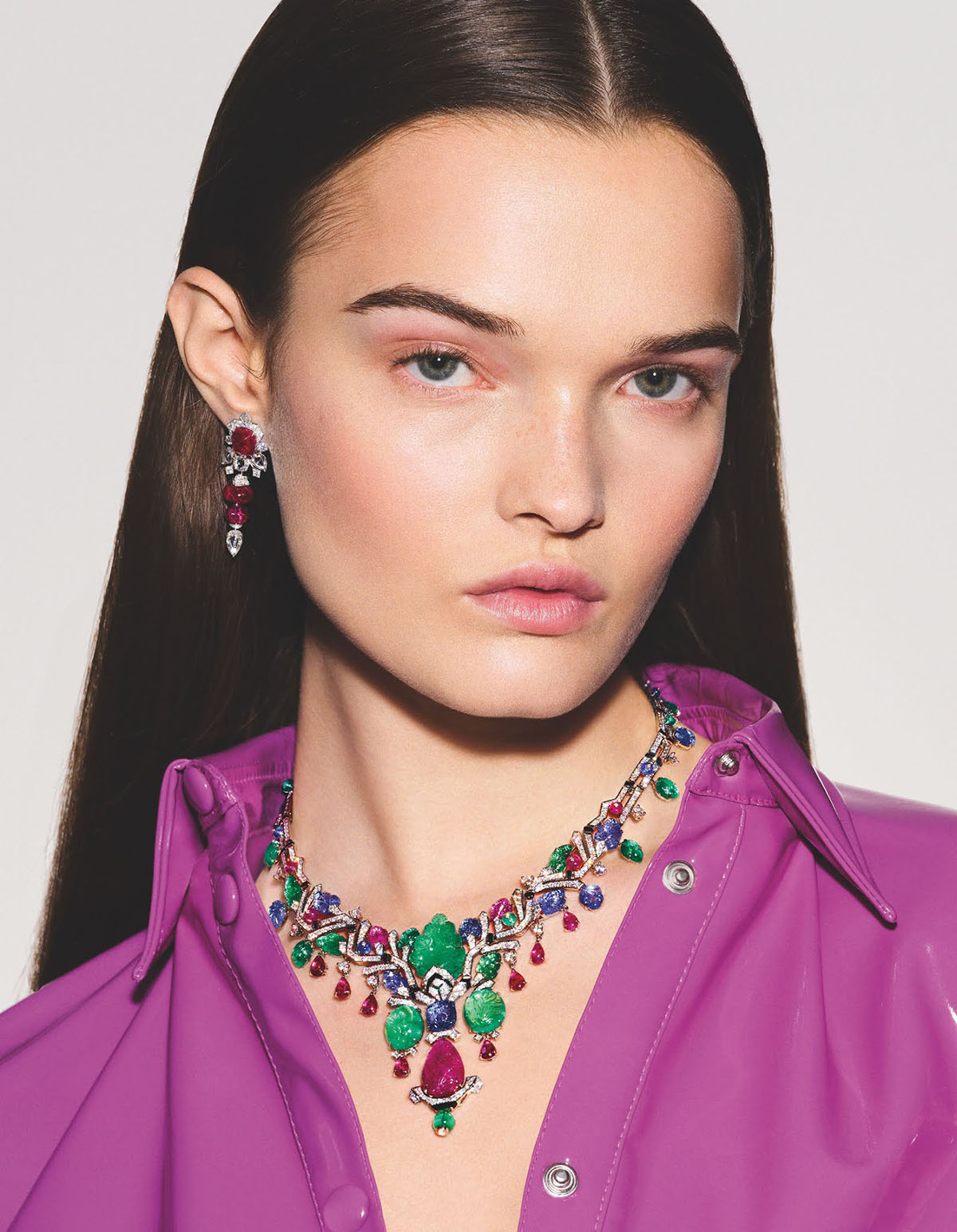 Lulu Tenney covers British Vogue Jewellery August 2021 by David Ferrua
