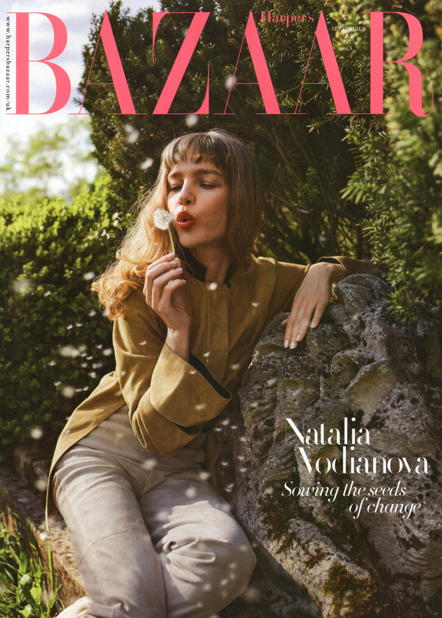 Natalia Vodianova covers Harper’s Bazaar UK September 2021 by Cedric Bihr