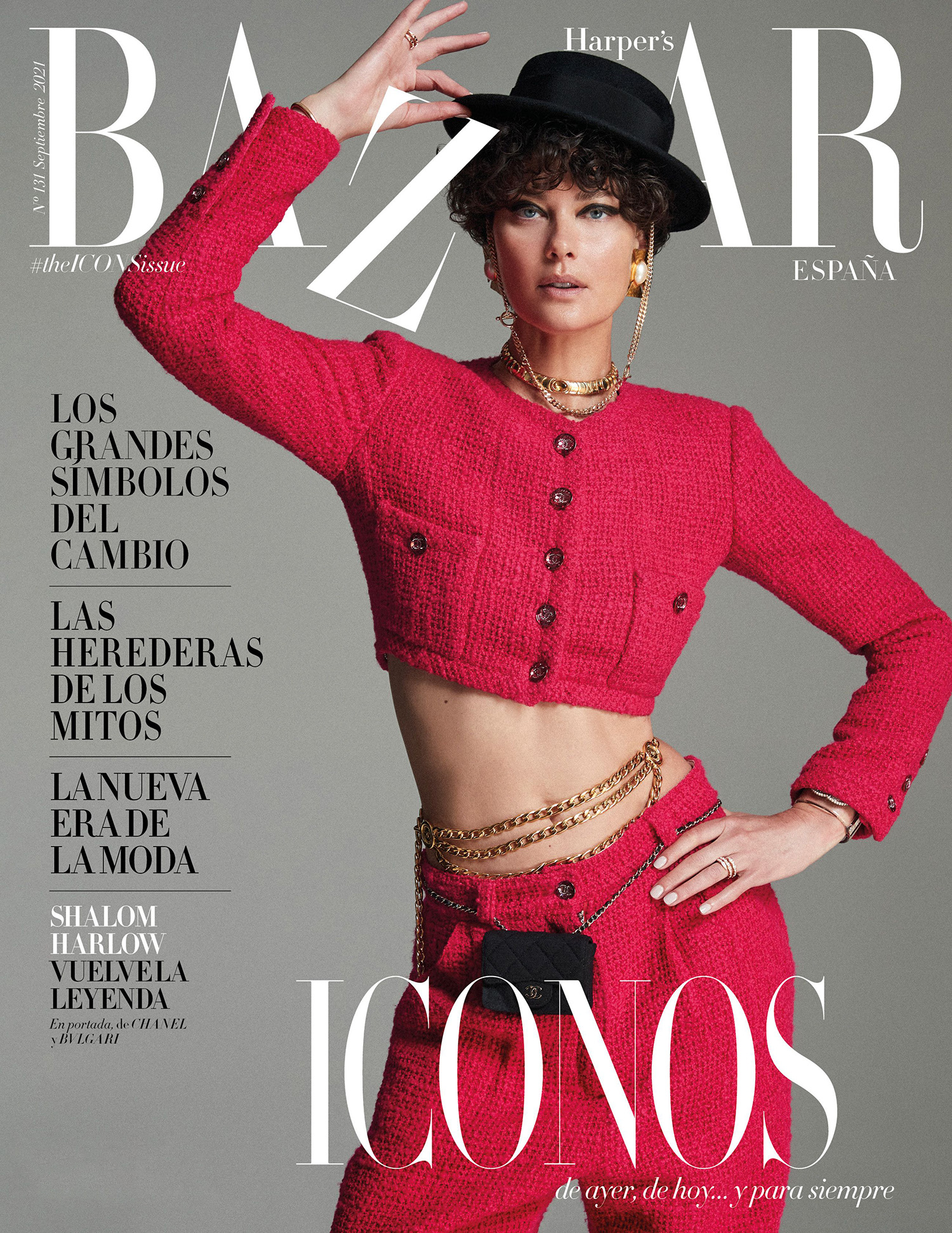 Shalom Harlow covers Harper’s Bazaar Spain September 2021 by David Roemer