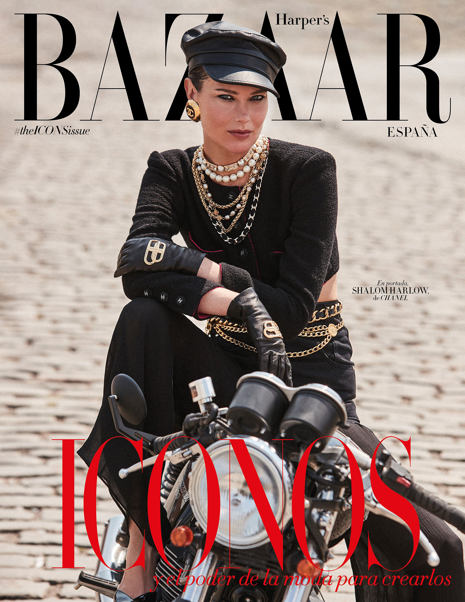Shalom Harlow covers Harper’s Bazaar Spain September 2021 by David Roemer