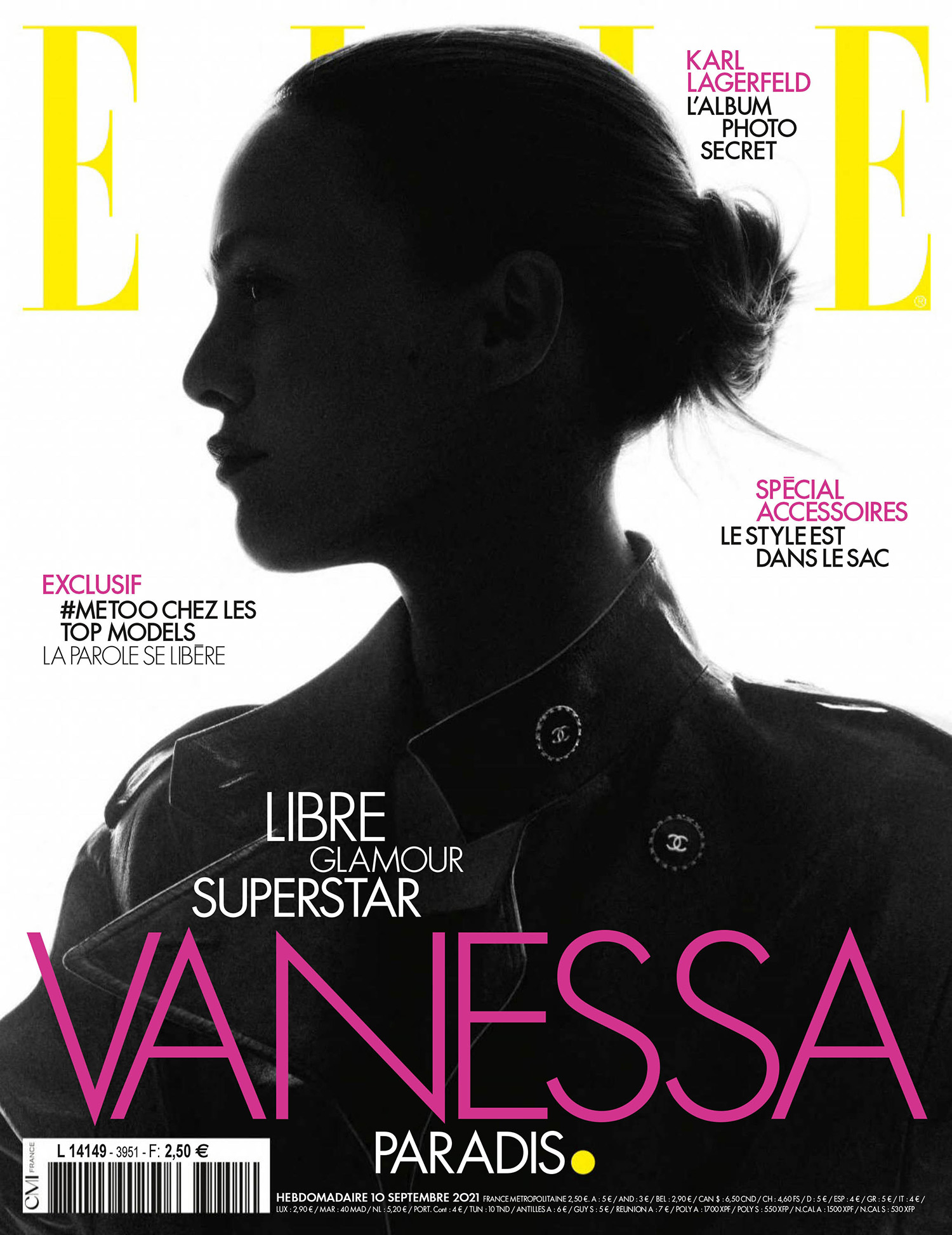 Vanessa Paradis covers Elle France September 10th, 2021 by Karim Sadli