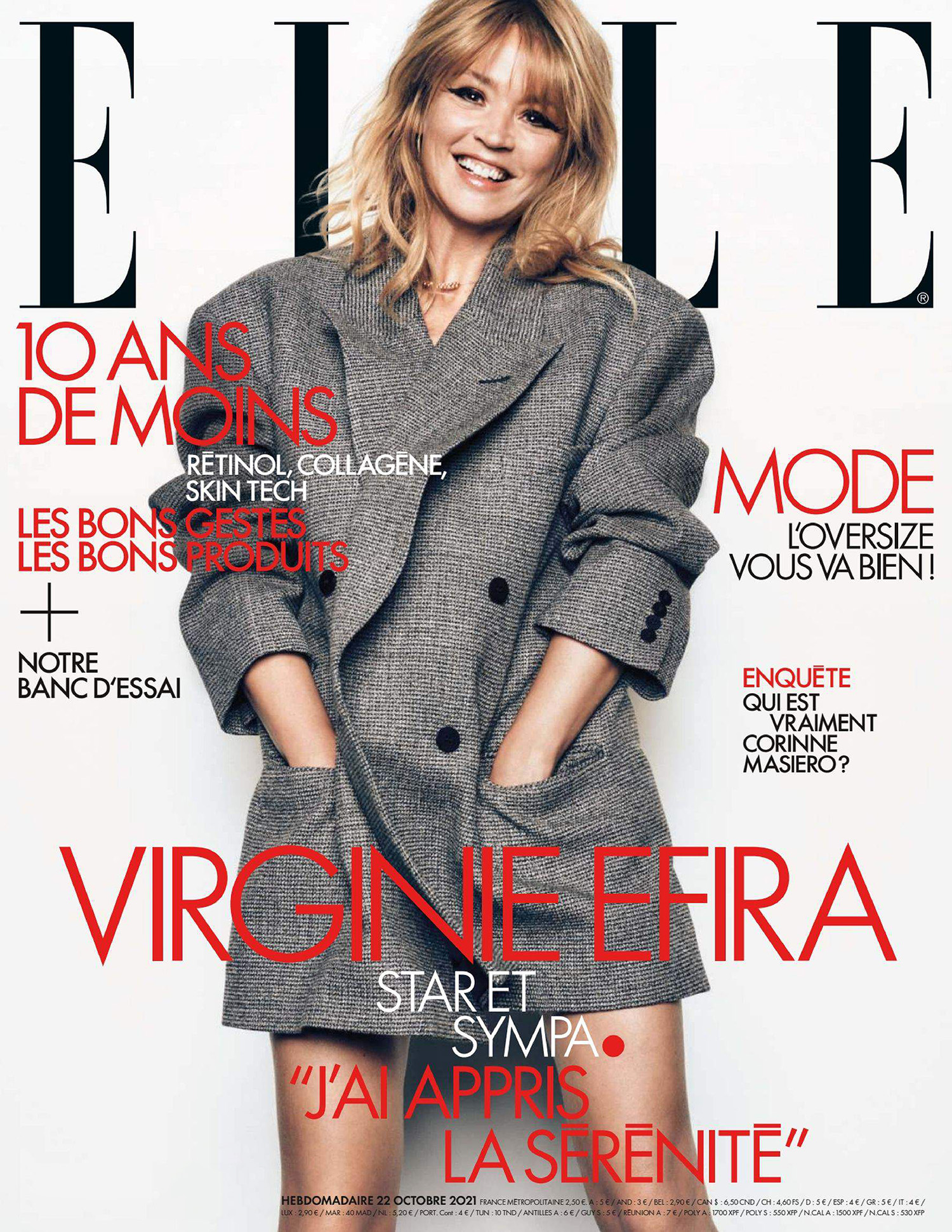 Virginie Efira covers Elle France October 22nd, 2021 by Jan Welters