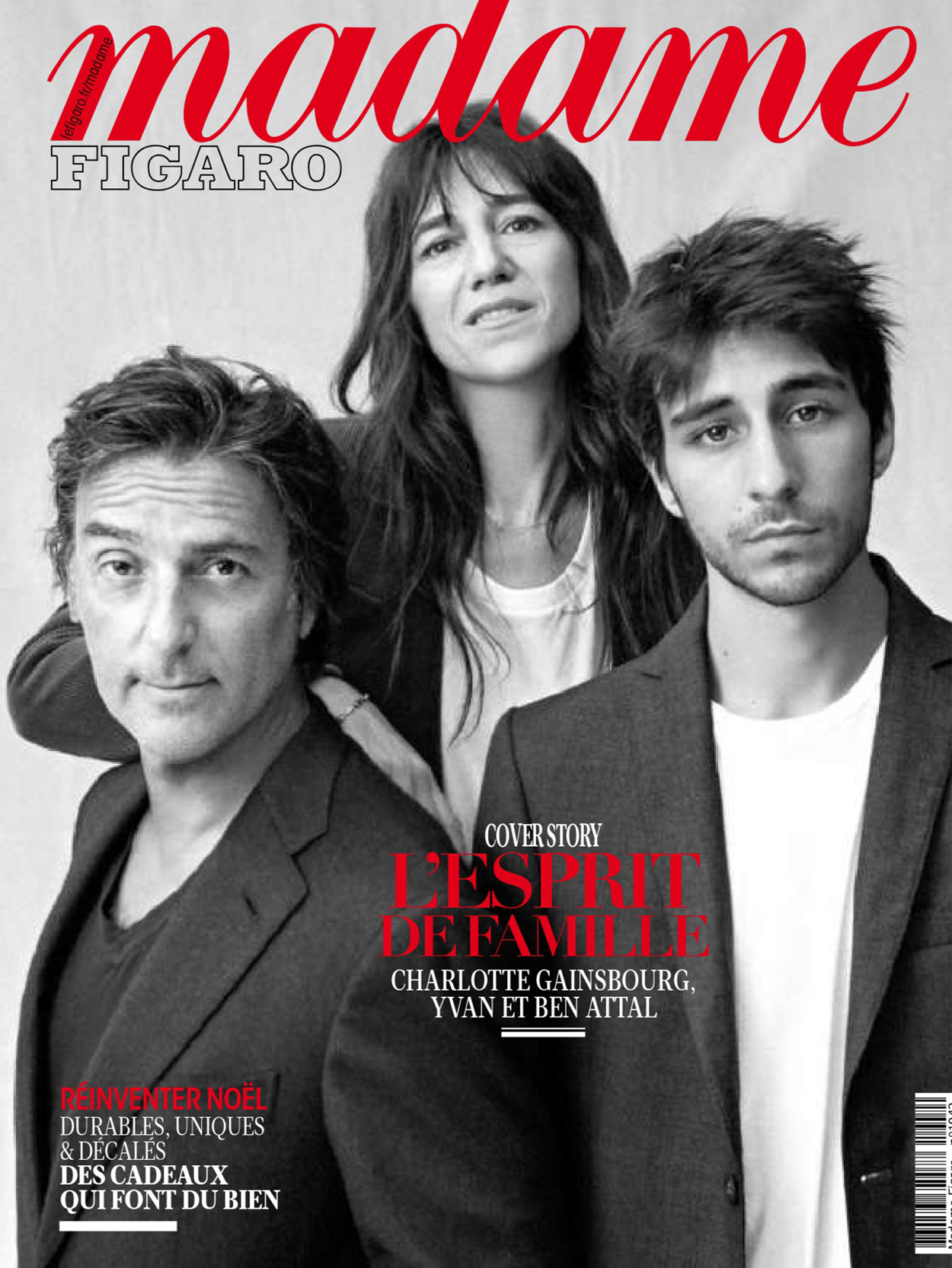 Charlotte Gainsbourg, Yvan Attal and Ben Attal cover Madame Figaro November 12th, 2021 by Xavi Gordo