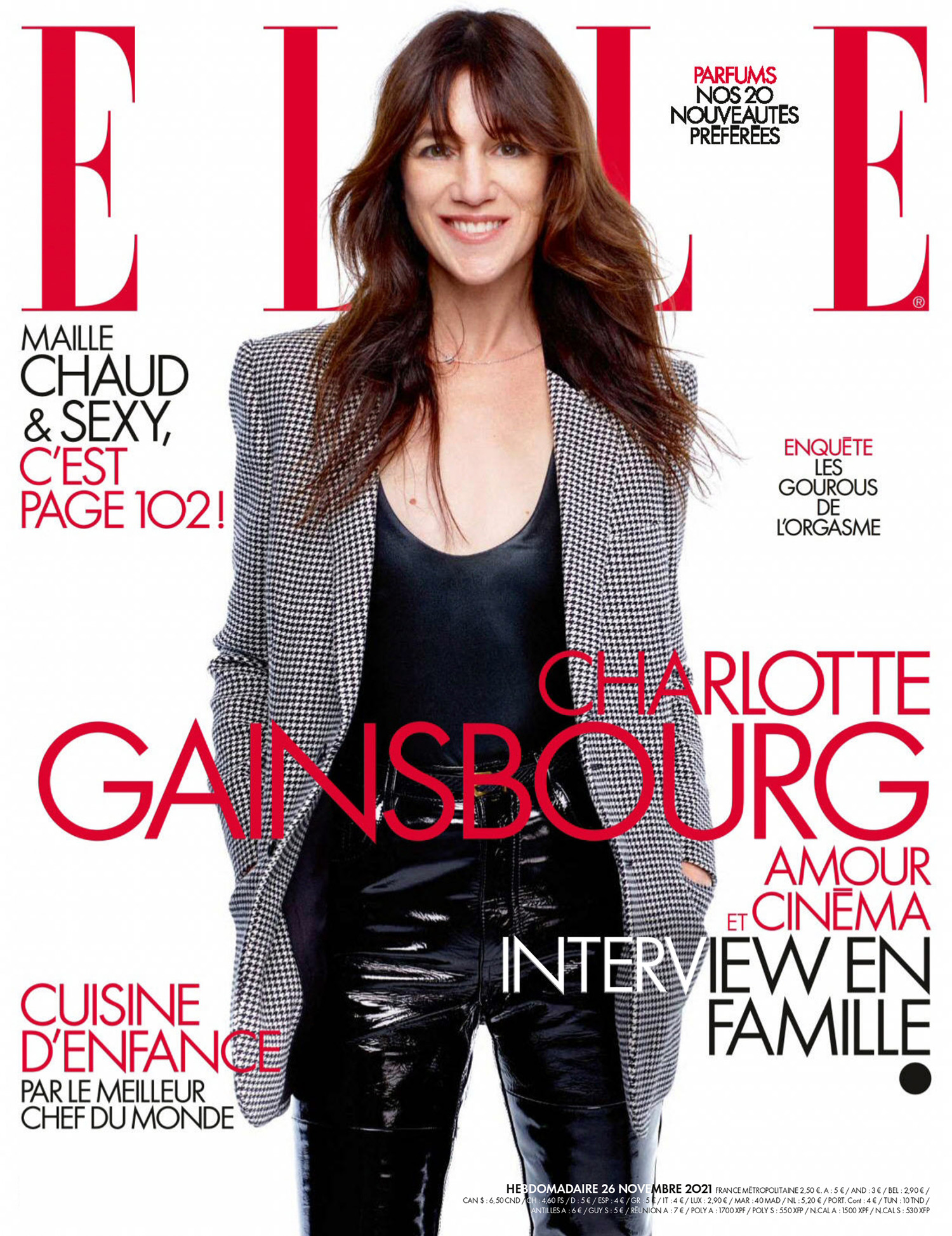 Charlotte Gainsbourg covers Elle France November 26th, 2021 by Nico Bustos