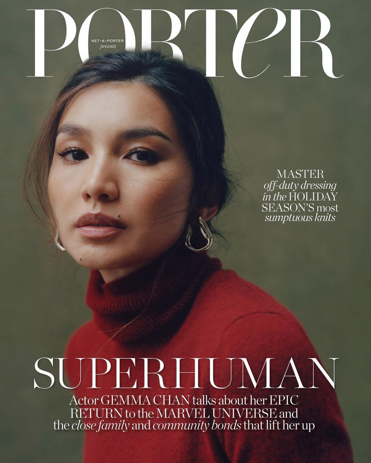 Gemma Chan covers Porter Magazine November 1st, 2021 by Annie Lai