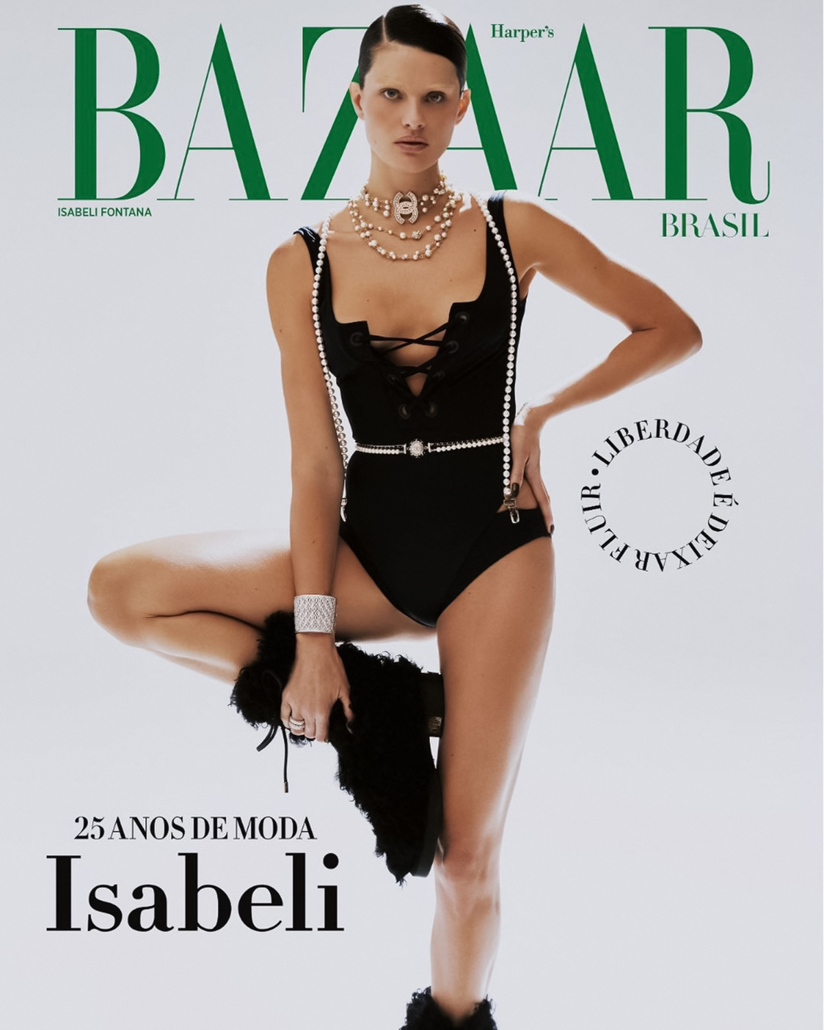 Isabeli Fontana covers Harper’s Bazaar Brazil September 2021 by Lufré