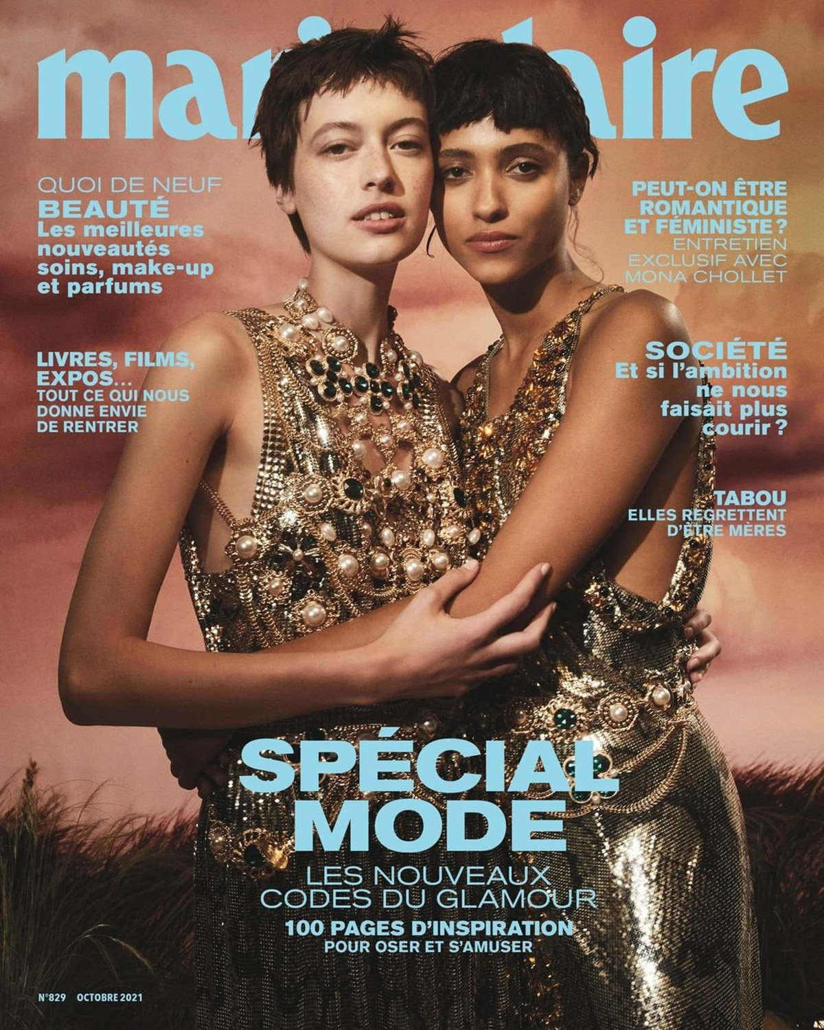 Mélodie Vaxelaire and Iris Delcourt cover Marie Claire France October 2021 by Van Mossevelde + N