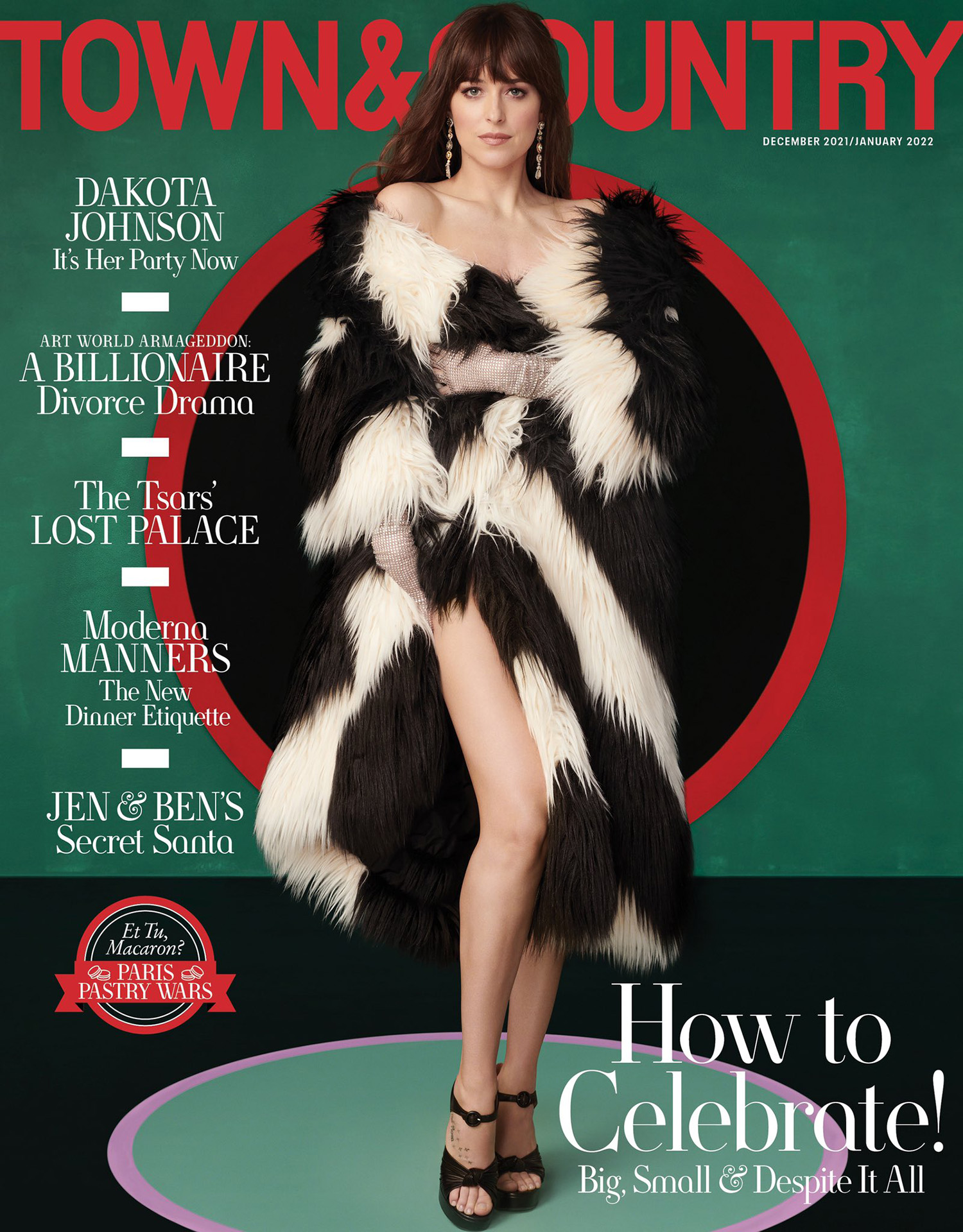 Dakota Johnson in Gucci on Town & Country December 2021 January 2022 cover by Amanda Demme