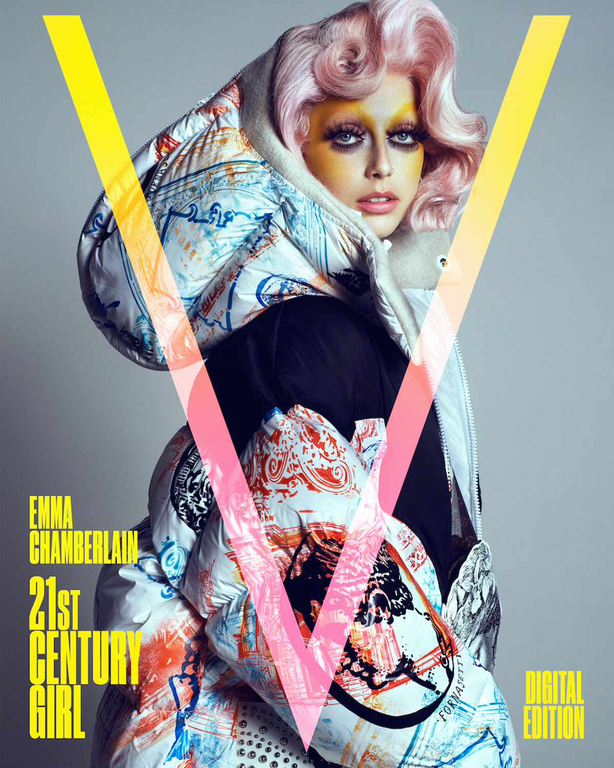 Emma Chamberlain in Louis Vuitton on V Magazine Fall 2021 Digital Edition cover by Domen & Van de Velde