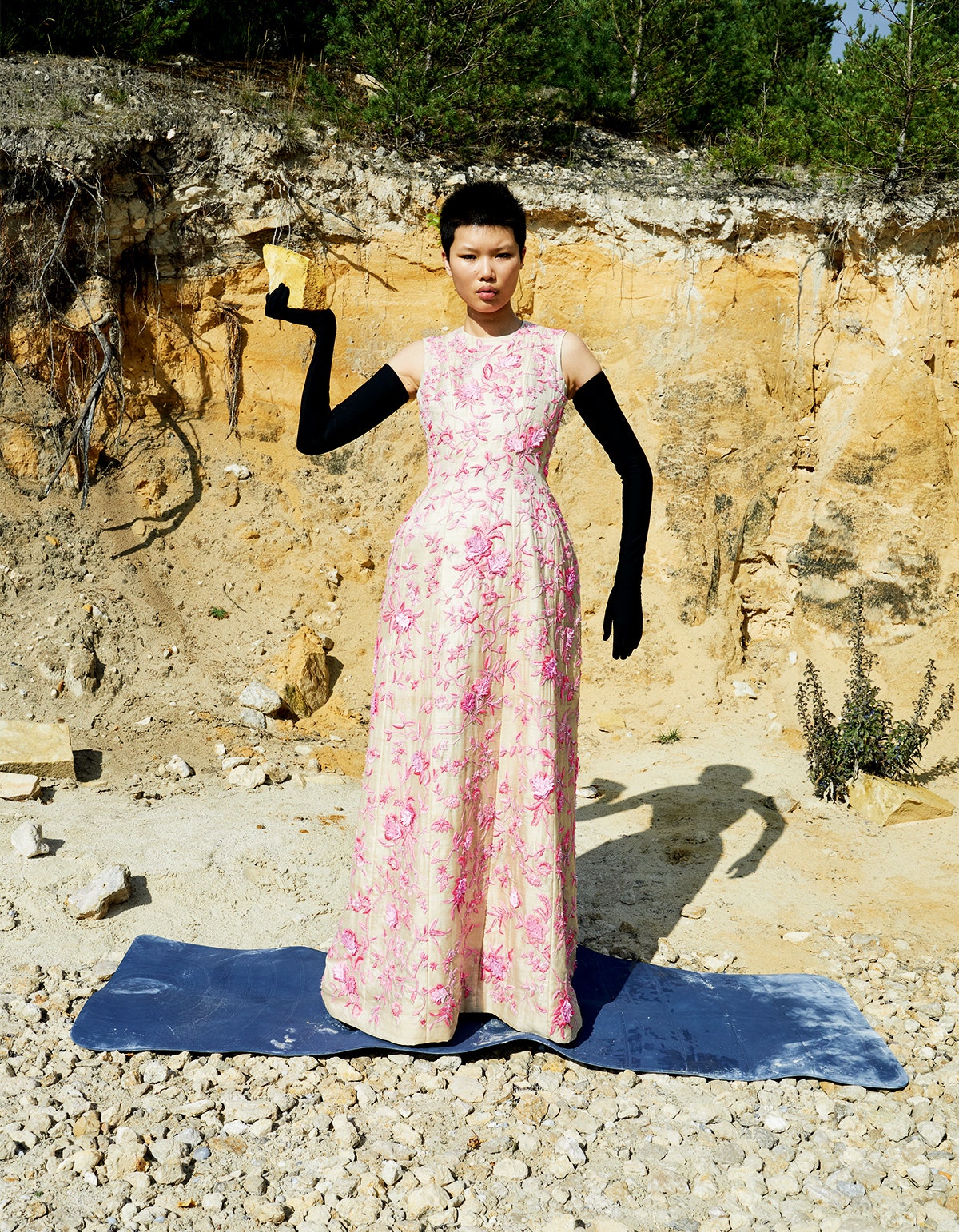 Kayako Higuchi in Balenciaga Haute Couture on Vogue Japan December 2021 by Juergen Teller