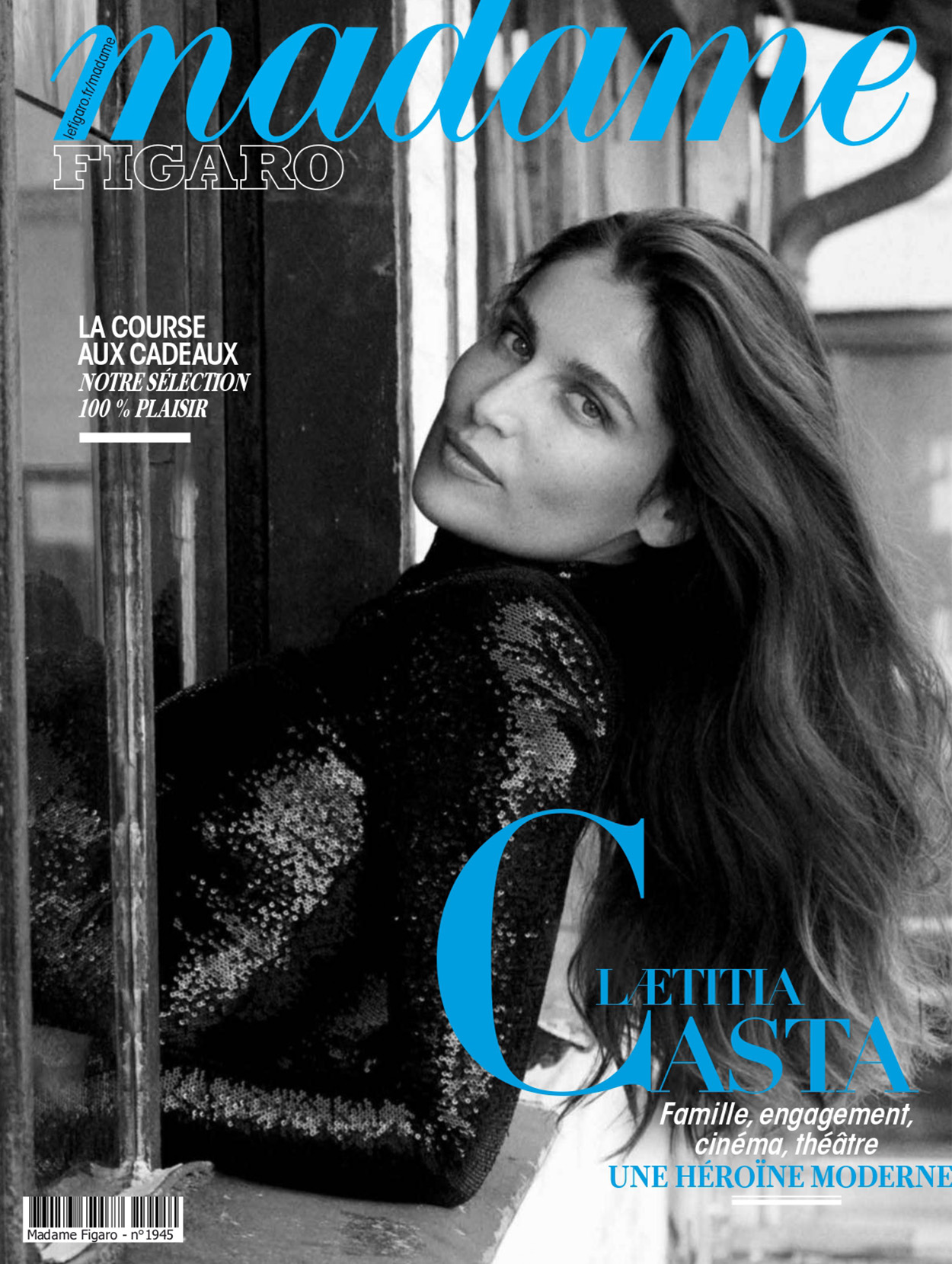 Laetitia Casta covers Madame Figaro December 3rd, 2021 by Philip Gay