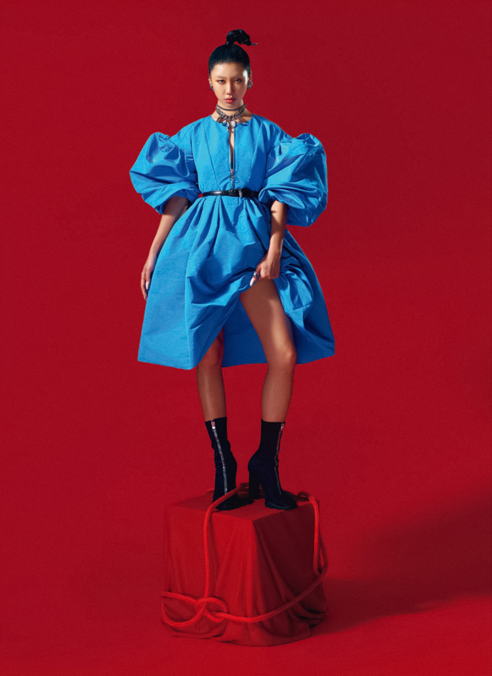 Mae Tan in Alexander McQueen on Vogue Singapore November December 2021 by Zantz Han
