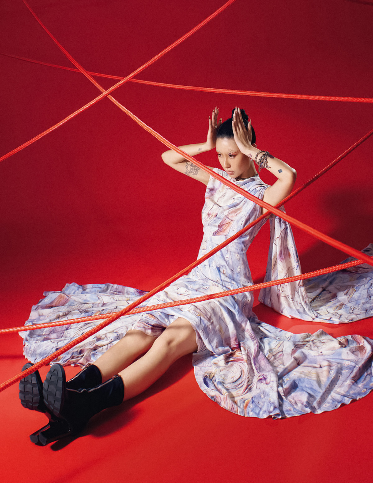 Mae Tan in Alexander McQueen on Vogue Singapore November December 2021 by Zantz Han