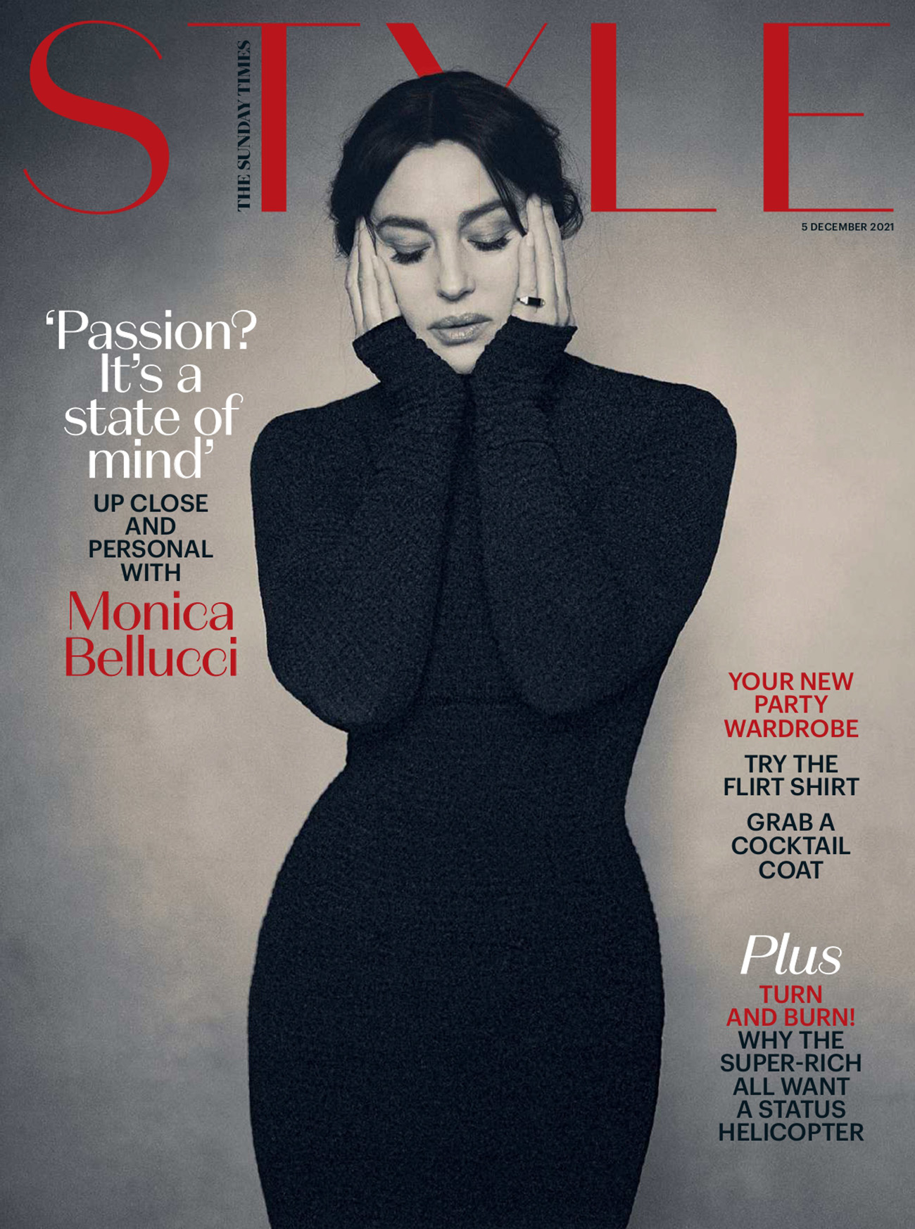 Monica Bellucci covers The Sunday Times Style December 5th, 2021 by Sonia Szóstak