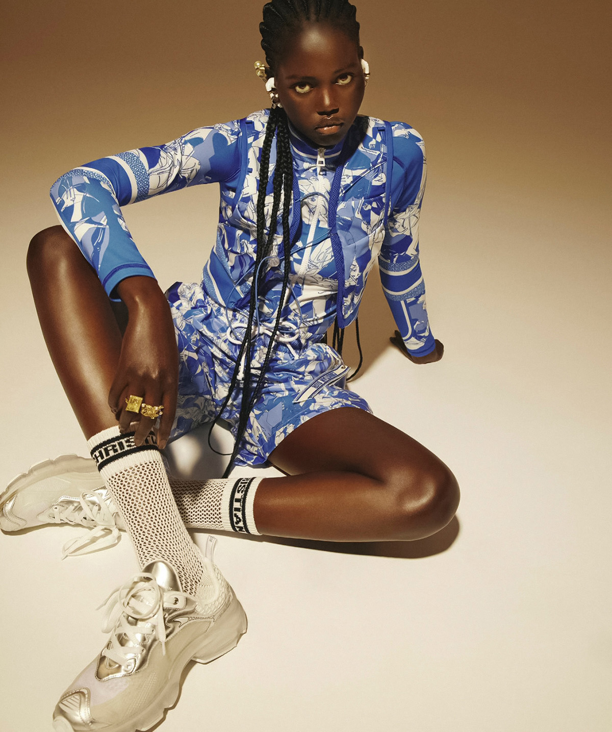 Adut Akech in Louis Vuitton on Vogue Australia January 2022 cover by Charles Dennington